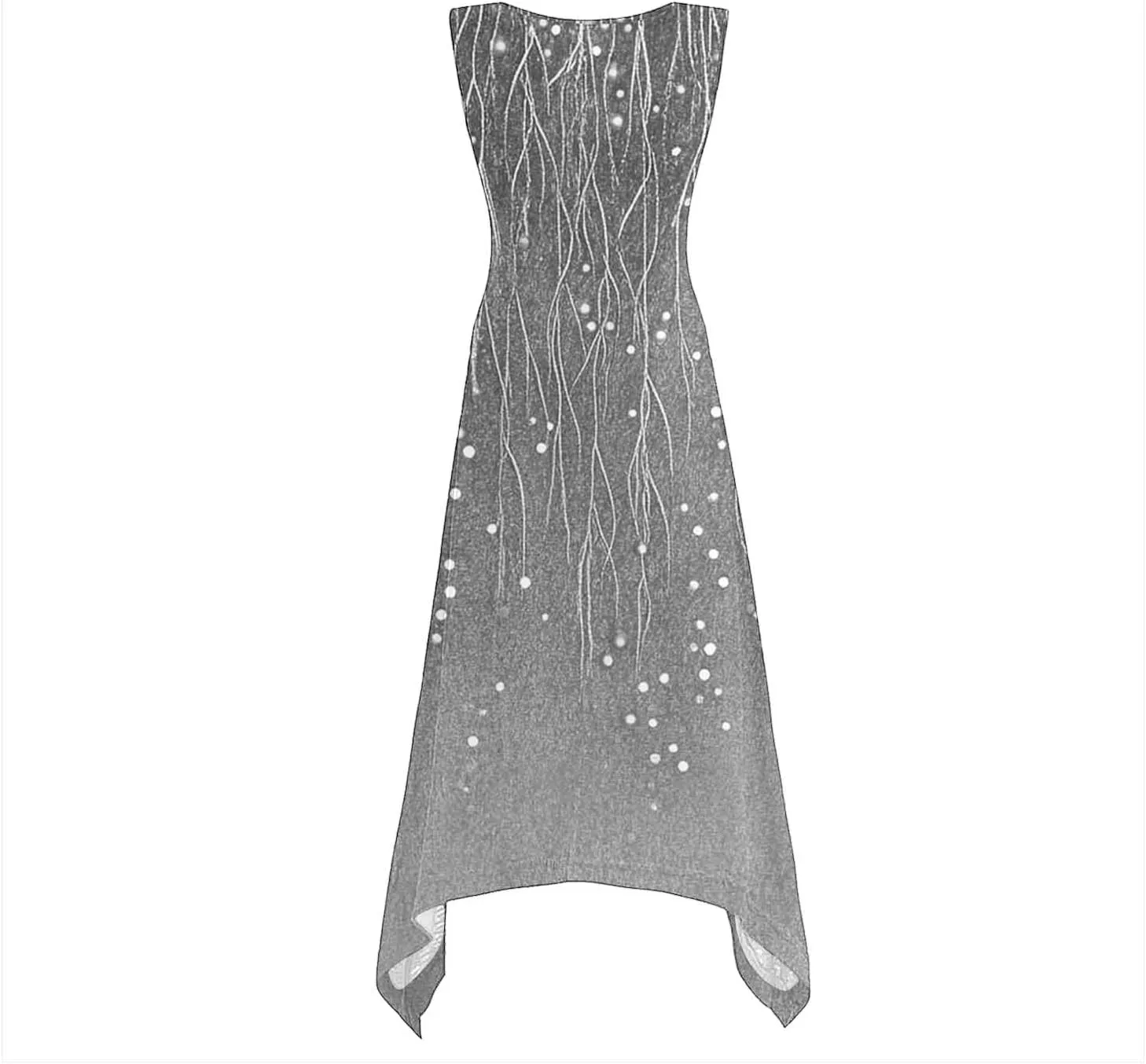 Women Summer Long Midi Dress Casual Sleeveless Sun Dresses Trendy Floral Print Boho Beach Sundress with Pockets