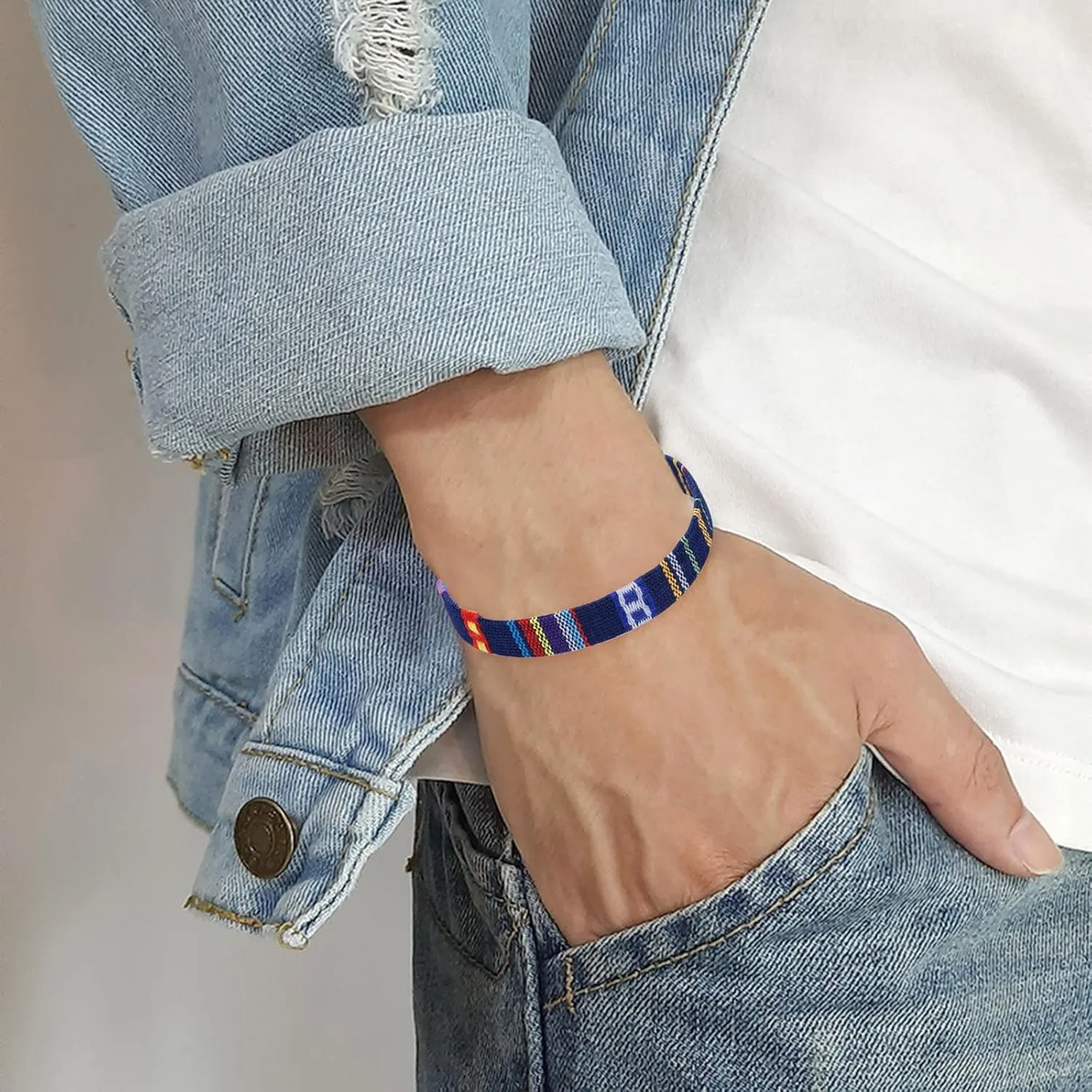 Women Teen Girls Link Bracelets 1PC Color Rope Woven Bracelet Adjustable Boho Surfer Bracelet For Men Women Thin String Rope Handmade Beach Bracelet Colorful Friendship Bangle- Boy Girl Bracelet