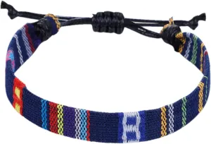 Women Teen Girls Link Bracelets 1PC Color Rope Woven Bracelet Adjustable Boho Surfer Bracelet For Men Women Thin String Rope Handmade Beach Bracelet Colorful Friendship Bangle- Boy Girl Bracelet