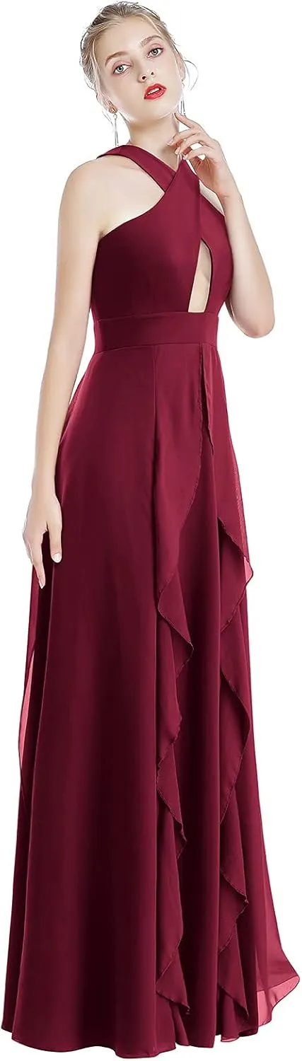 Women Transformer Hi Low Evening Long Prom Dress Halter Convertible Multi Way Spaghetti Strap Wedding Cocktail Maxi Gown