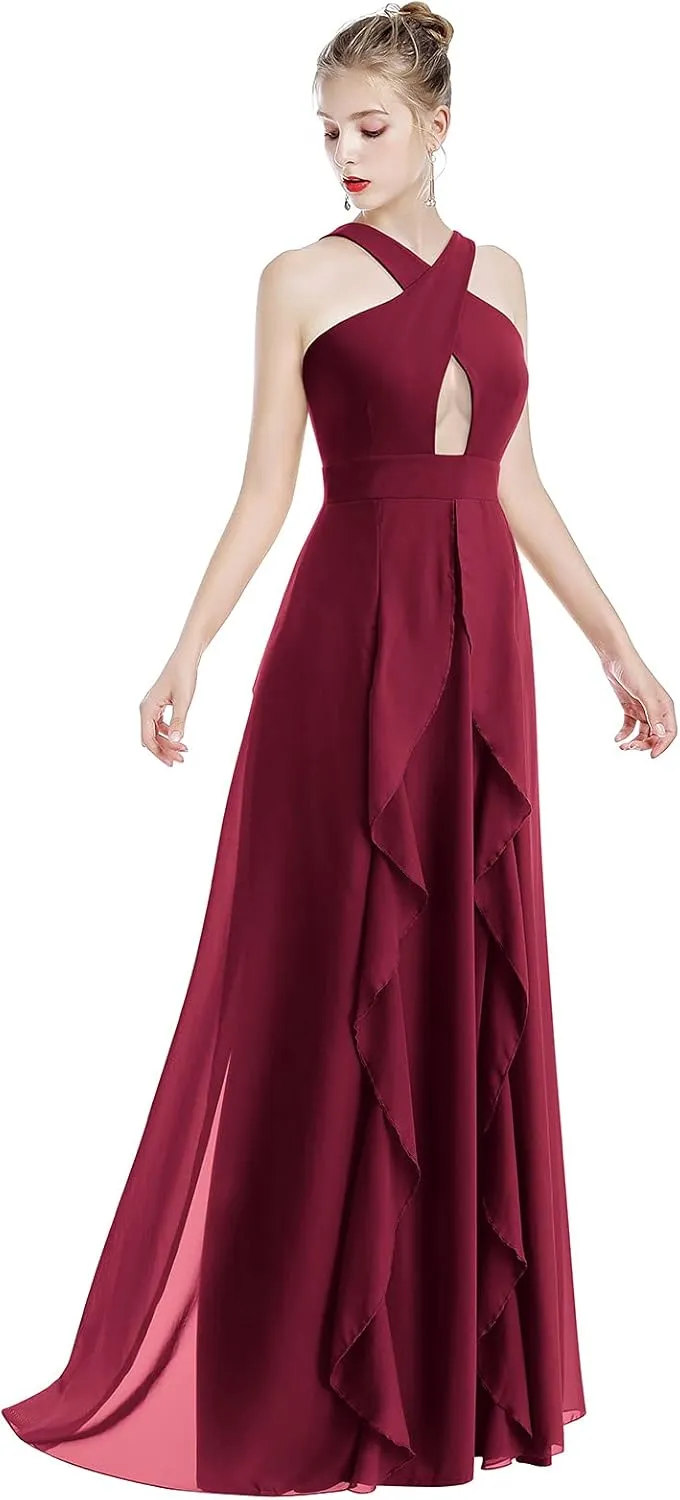 Women Transformer Hi Low Evening Long Prom Dress Halter Convertible Multi Way Spaghetti Strap Wedding Cocktail Maxi Gown