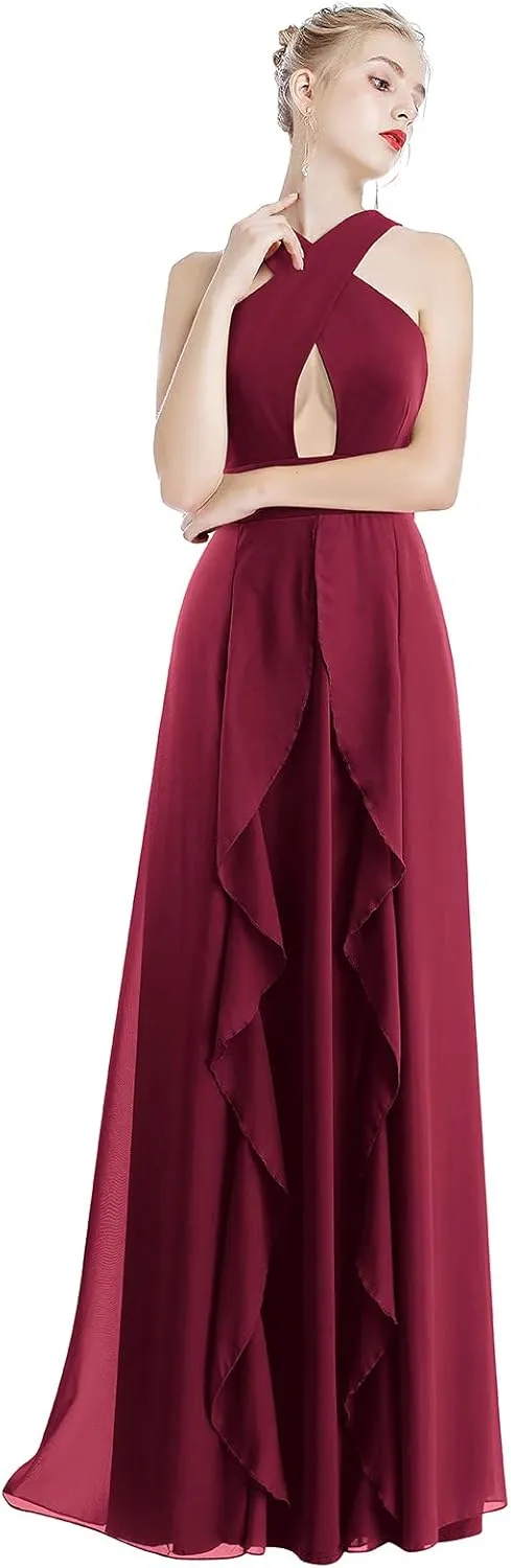 Women Transformer Hi Low Evening Long Prom Dress Halter Convertible Multi Way Spaghetti Strap Wedding Cocktail Maxi Gown