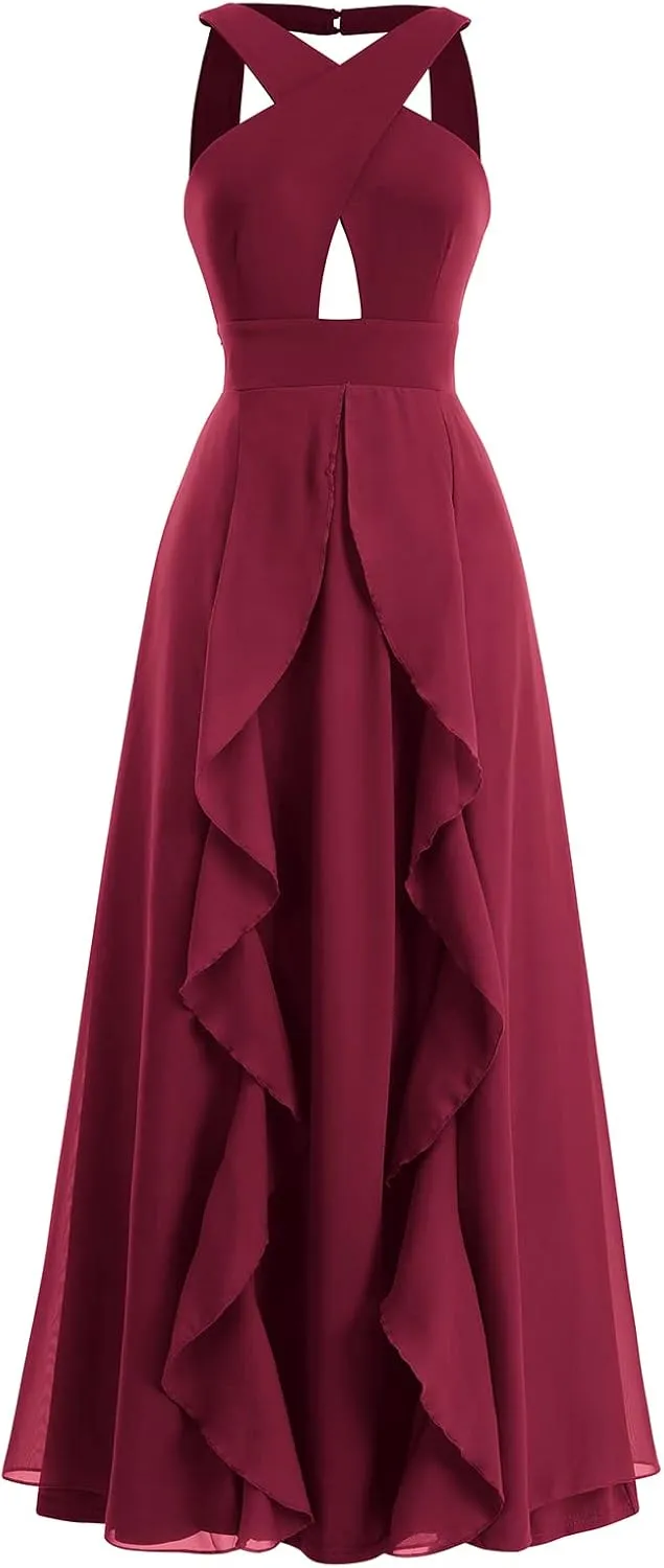 Women Transformer Hi Low Evening Long Prom Dress Halter Convertible Multi Way Spaghetti Strap Wedding Cocktail Maxi Gown