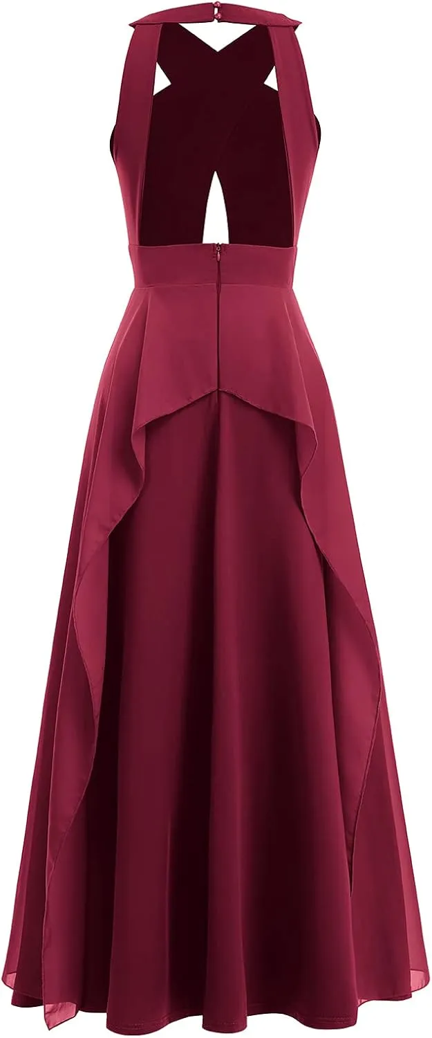Women Transformer Hi Low Evening Long Prom Dress Halter Convertible Multi Way Spaghetti Strap Wedding Cocktail Maxi Gown