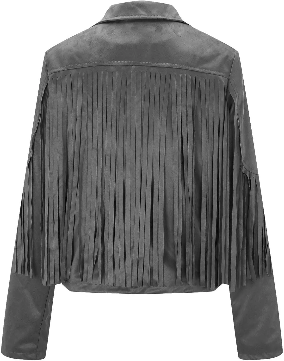 Women Trendy Tassel Coat Fringe Coats Faux Suede Leather Cowboy Style Jacket Long Sleeve Tassels Cardigan Coat Outwear
