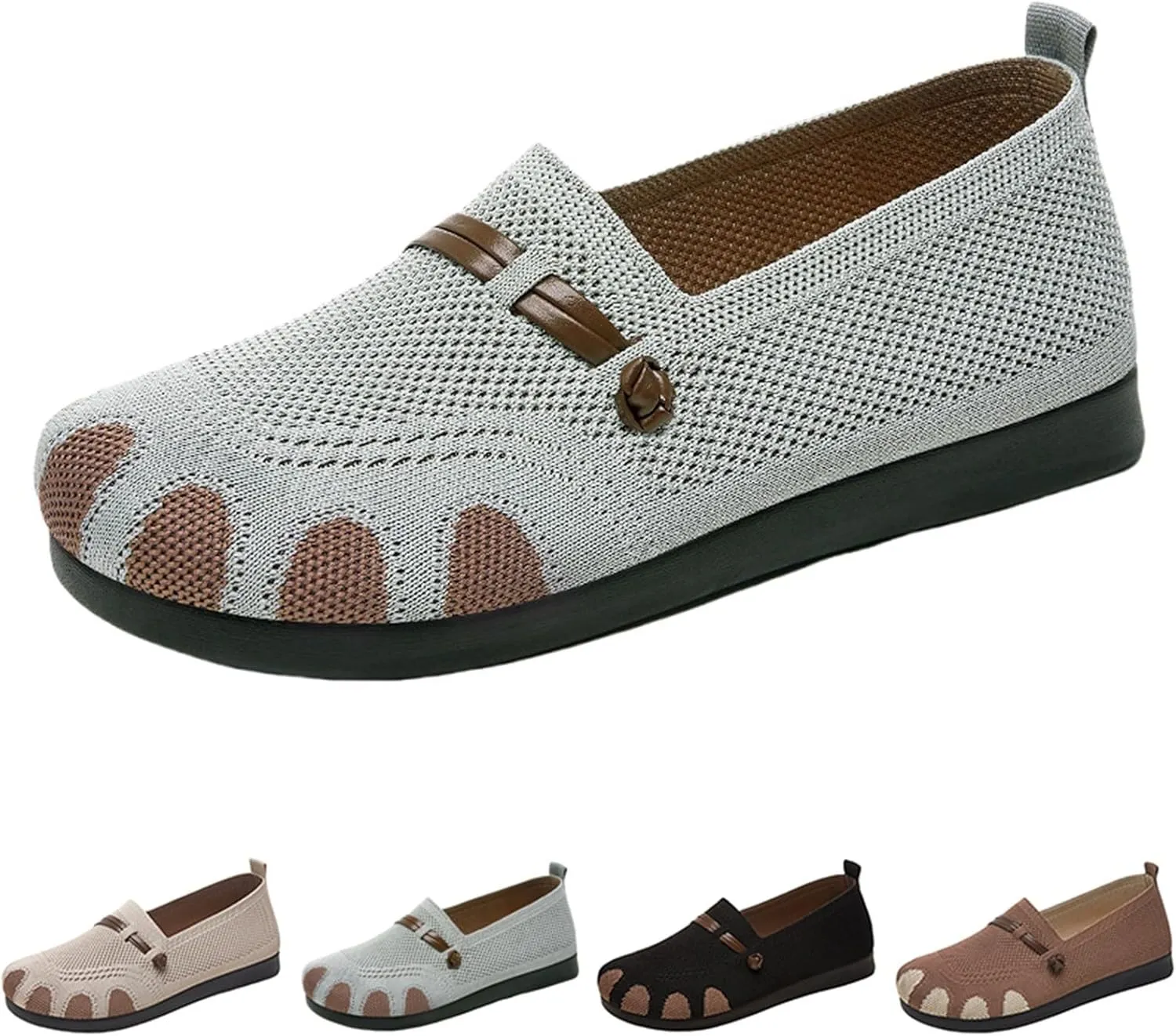 Women Woven Comfy Orthopedic Walking Shoes, 2025 New Women's Breathable Slip On Arch Support Non-Slip Sneakers with Arch Support