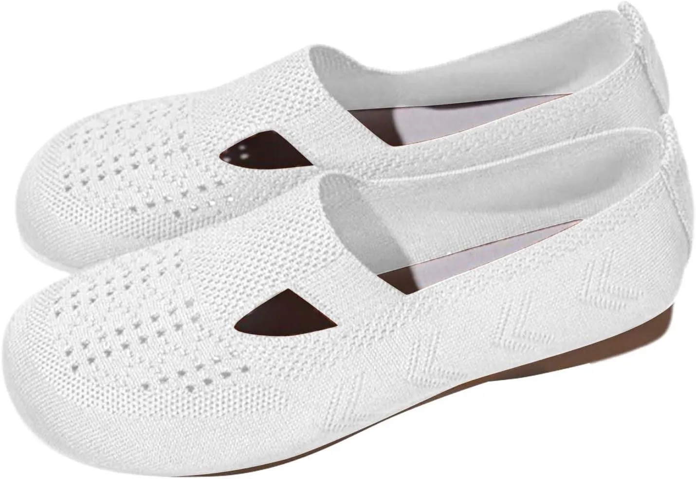Womens Breathable Woven Slip On Walking Shoes Foam Sneakers with for Hallux Winter Wear (5 UK) White