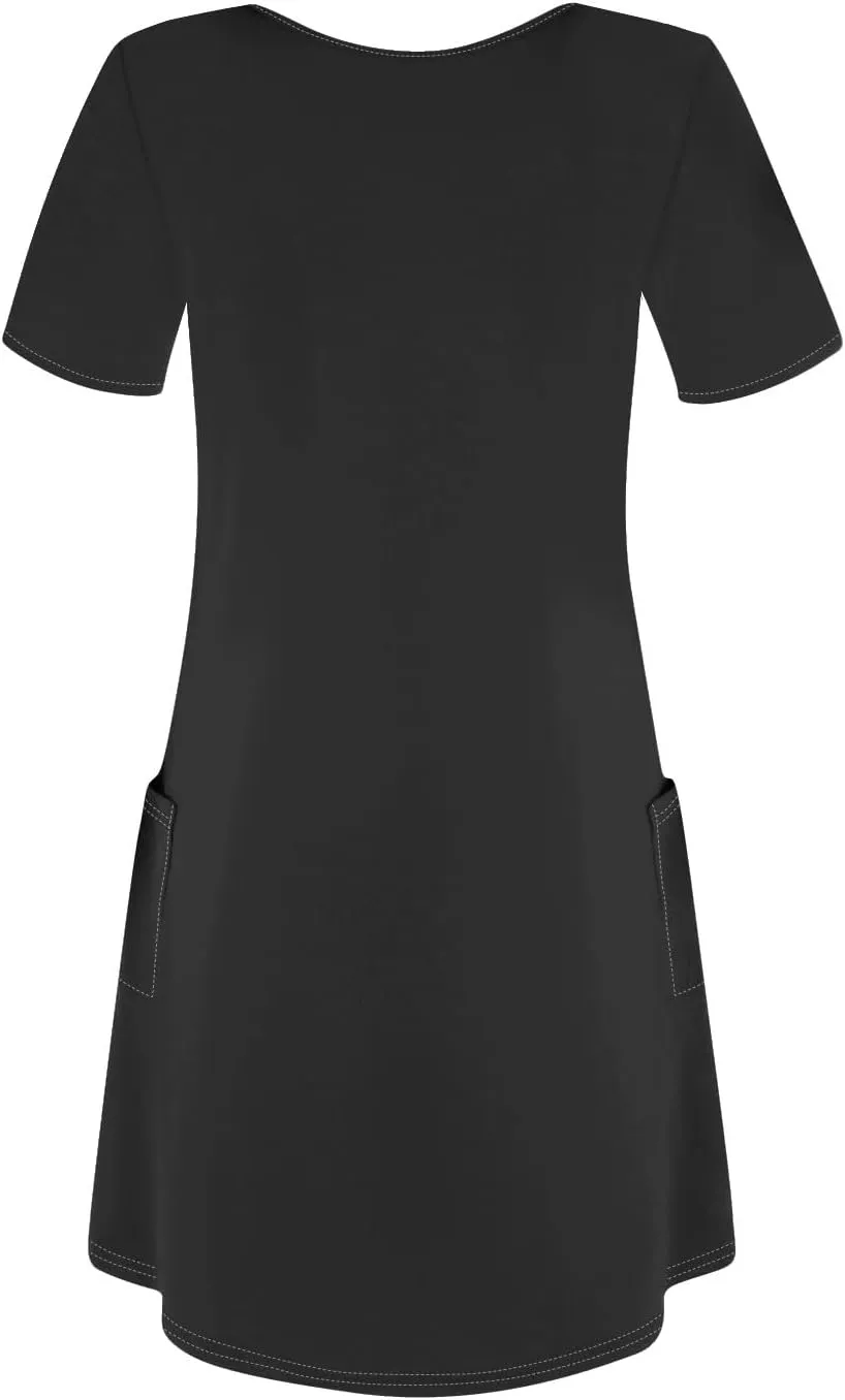 Women's Casual Dreesses 2025 Summer Boho Midi Dress Short Sleeve T Shirts Dress Beach Vacation Swimsuit Coverup