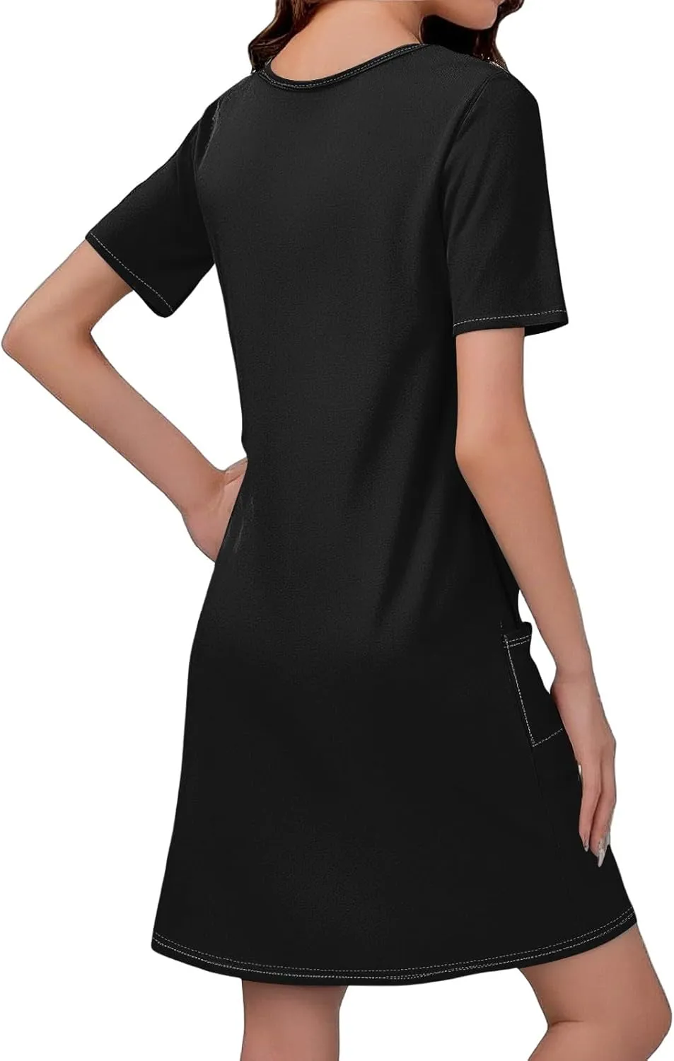 Women's Casual Dreesses 2025 Summer Boho Midi Dress Short Sleeve T Shirts Dress Beach Vacation Swimsuit Coverup