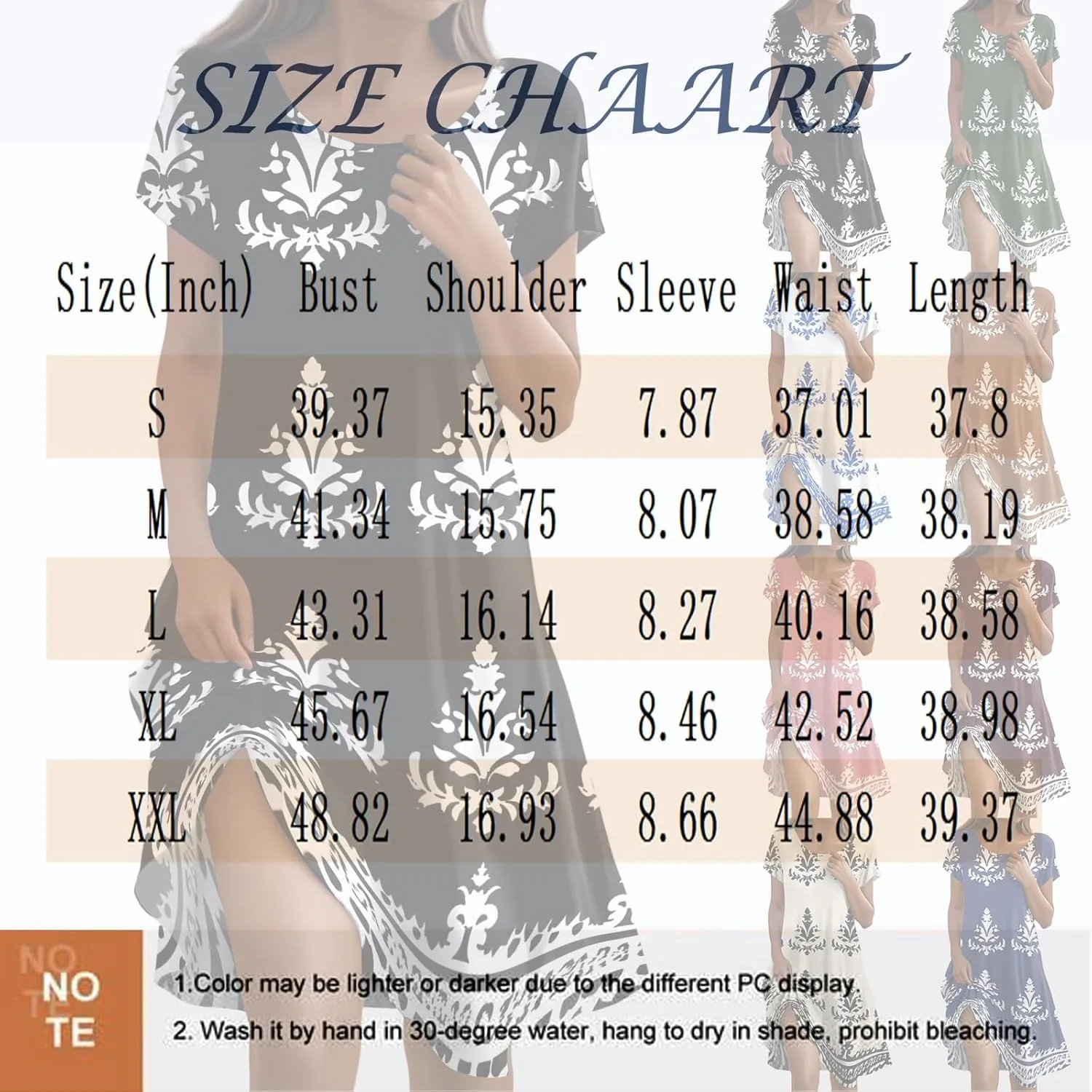 Women's Crew Neck Dresses Casual Sundress Beach Summer Short Sleeve Floral Knee Length A-Line with Pockets