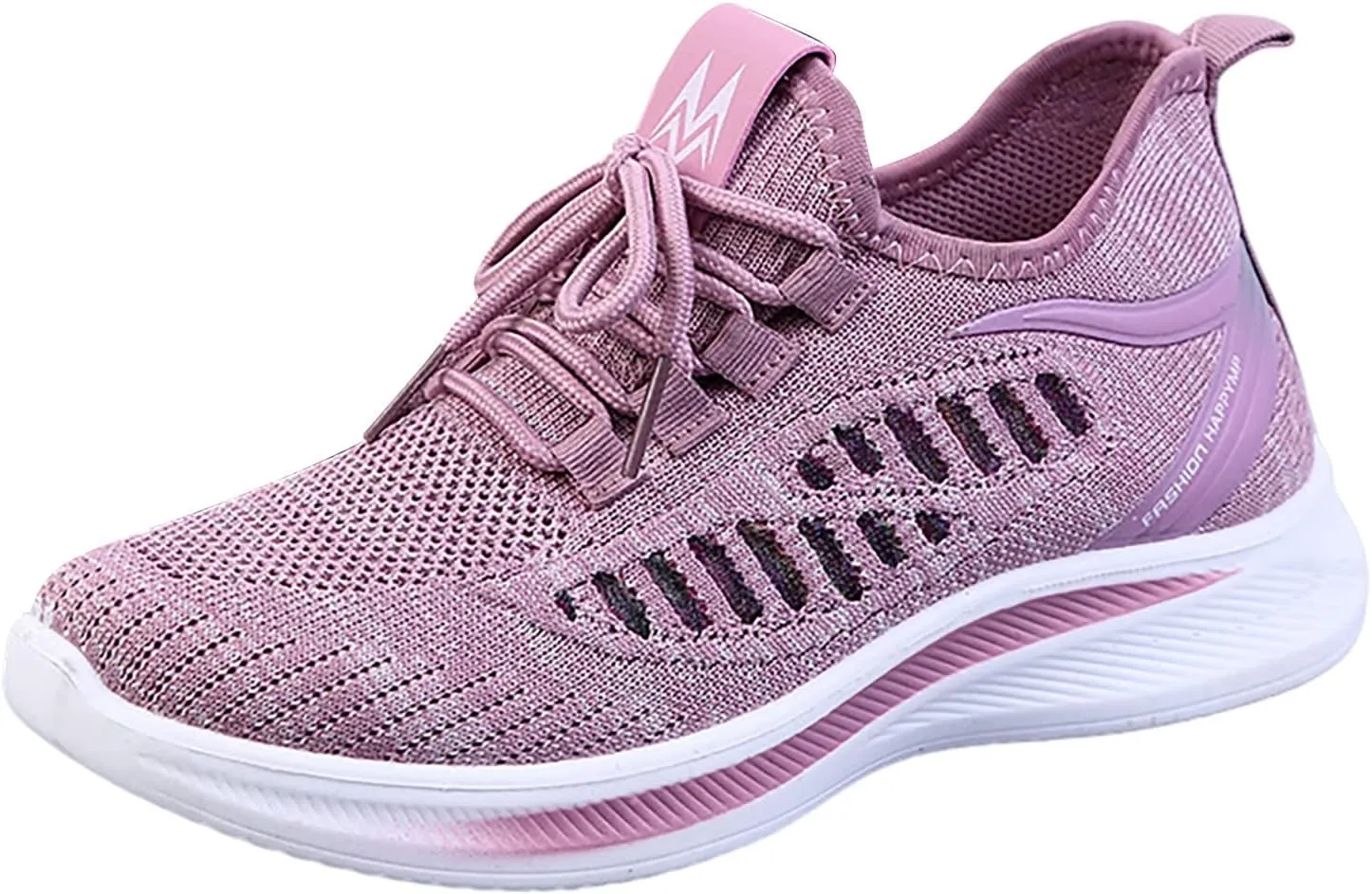 Women's Fashionable Sports Shoes - Korean Version, Casual & Breathable Fly Woven Mesh Running Shoes (6 UK Wide Soft red)