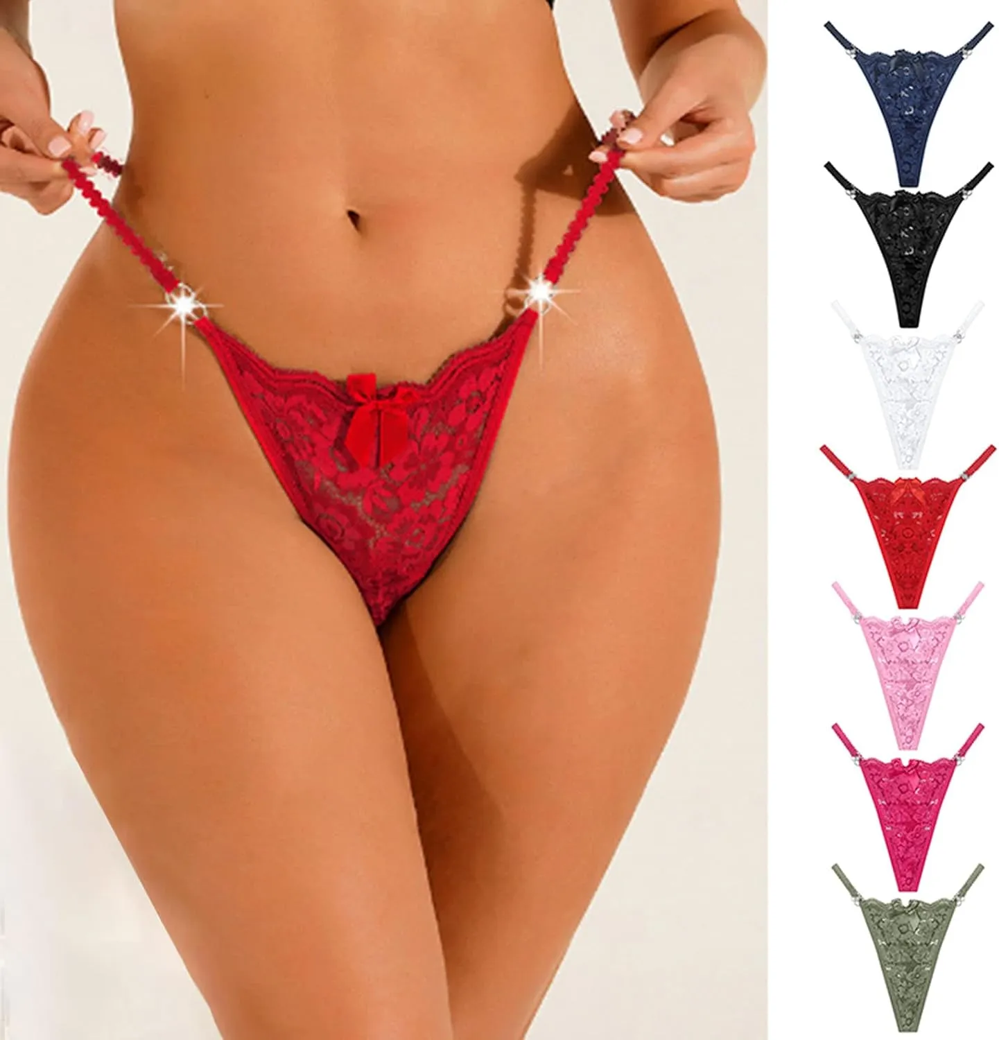 Women's Lace Underwear High Waisted Full Coverage Panties Lightweight String Briefs Panty