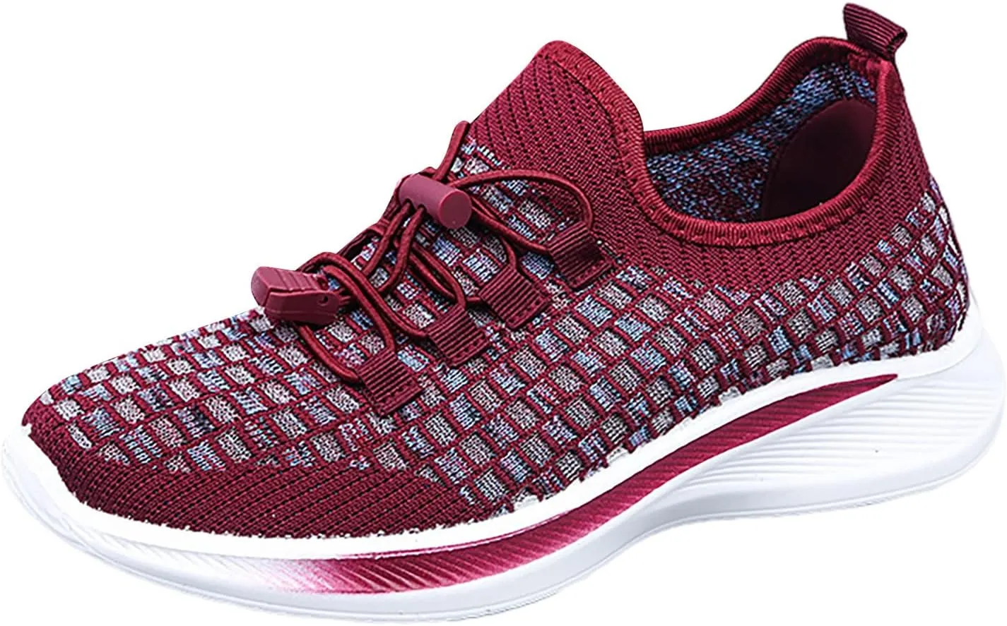 Women's Lightweight Breathable Winter Running Shoes - High SpComfort Ankle Boots with Woven Mesh (5 UK Wide Red)
