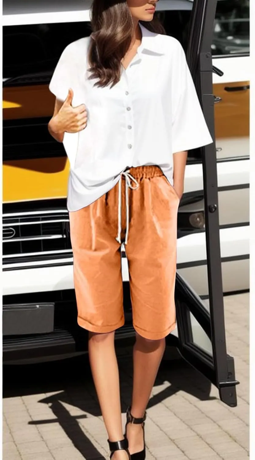 Women's Linen Summer Palazzo Pants Flowy Wide Leg Boho Beach Pants High Waist Lounge Trousers with Pocket
