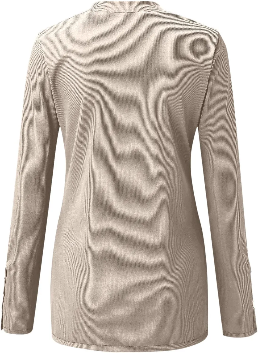 Womens Long Sleeve Henley Shirts 2024 Fall Fashion U Neck Basic Button Up Shirts Casual Comfy Slim Fit Pullover Tops