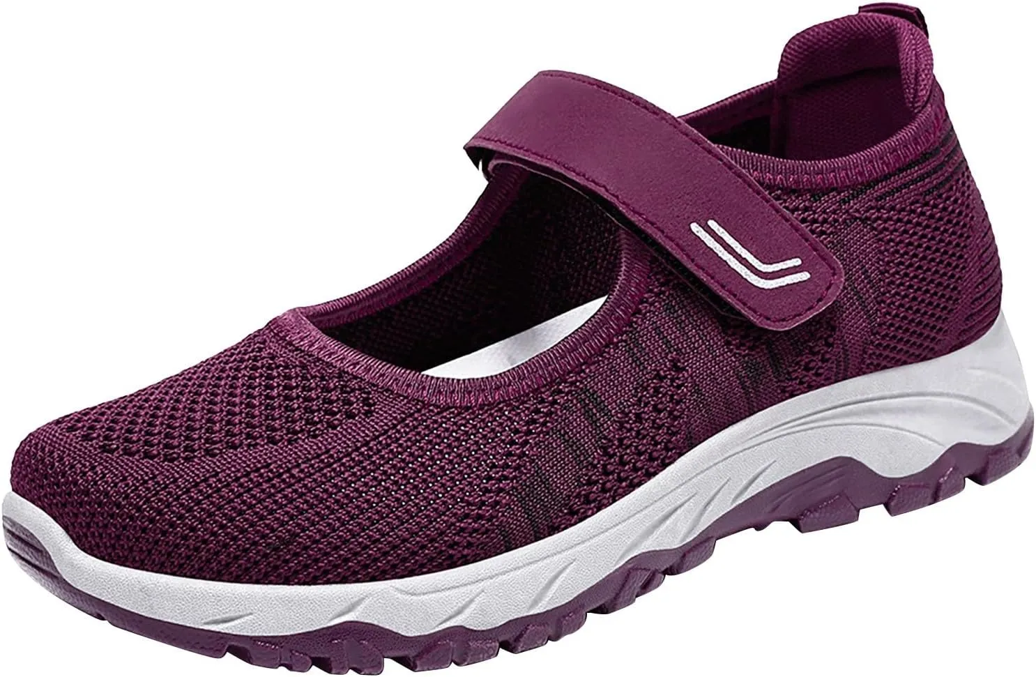 Women's Navy Shoes Breathable Woven Walking Slip On Sneakers with Foam Comfort Size 39 (5 UK Purple)