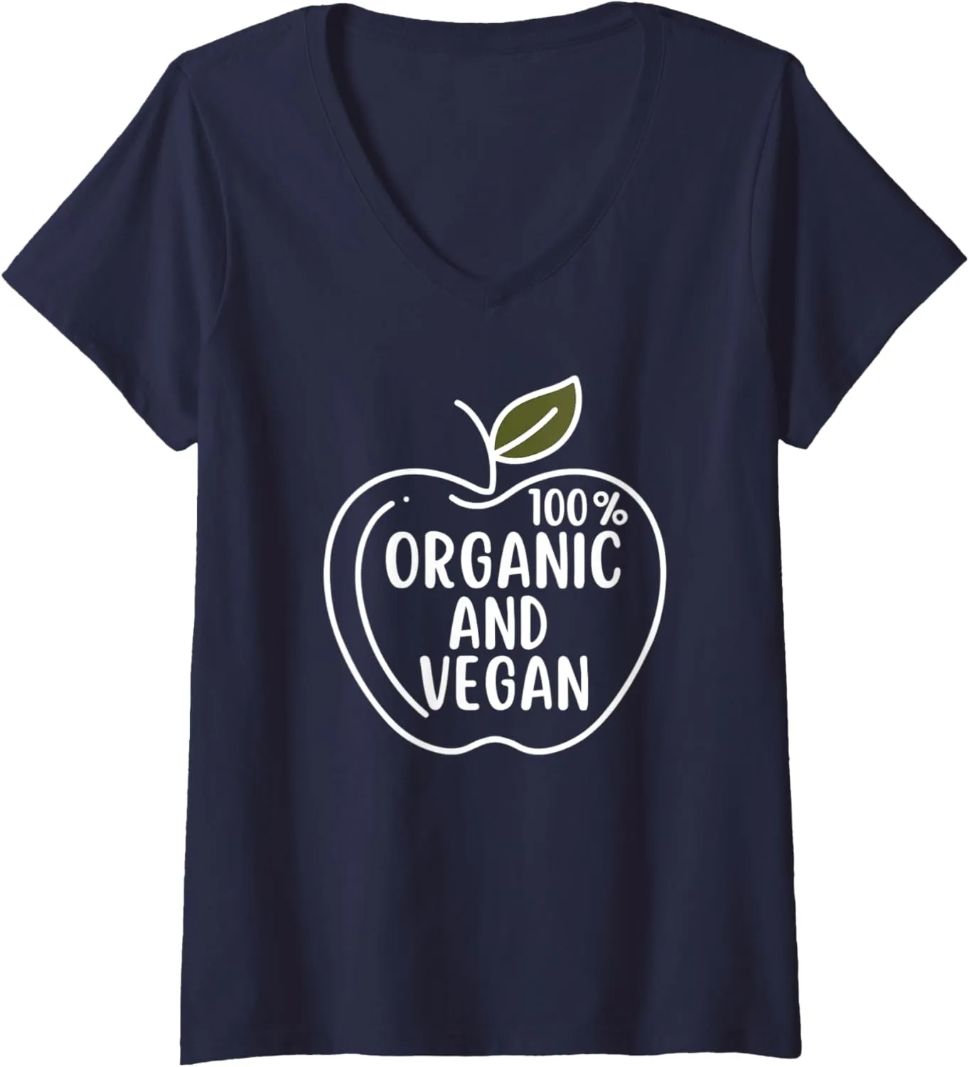 Womens Organic and Vegan Eat Fresh Buy Local V-Neck T-Shirt