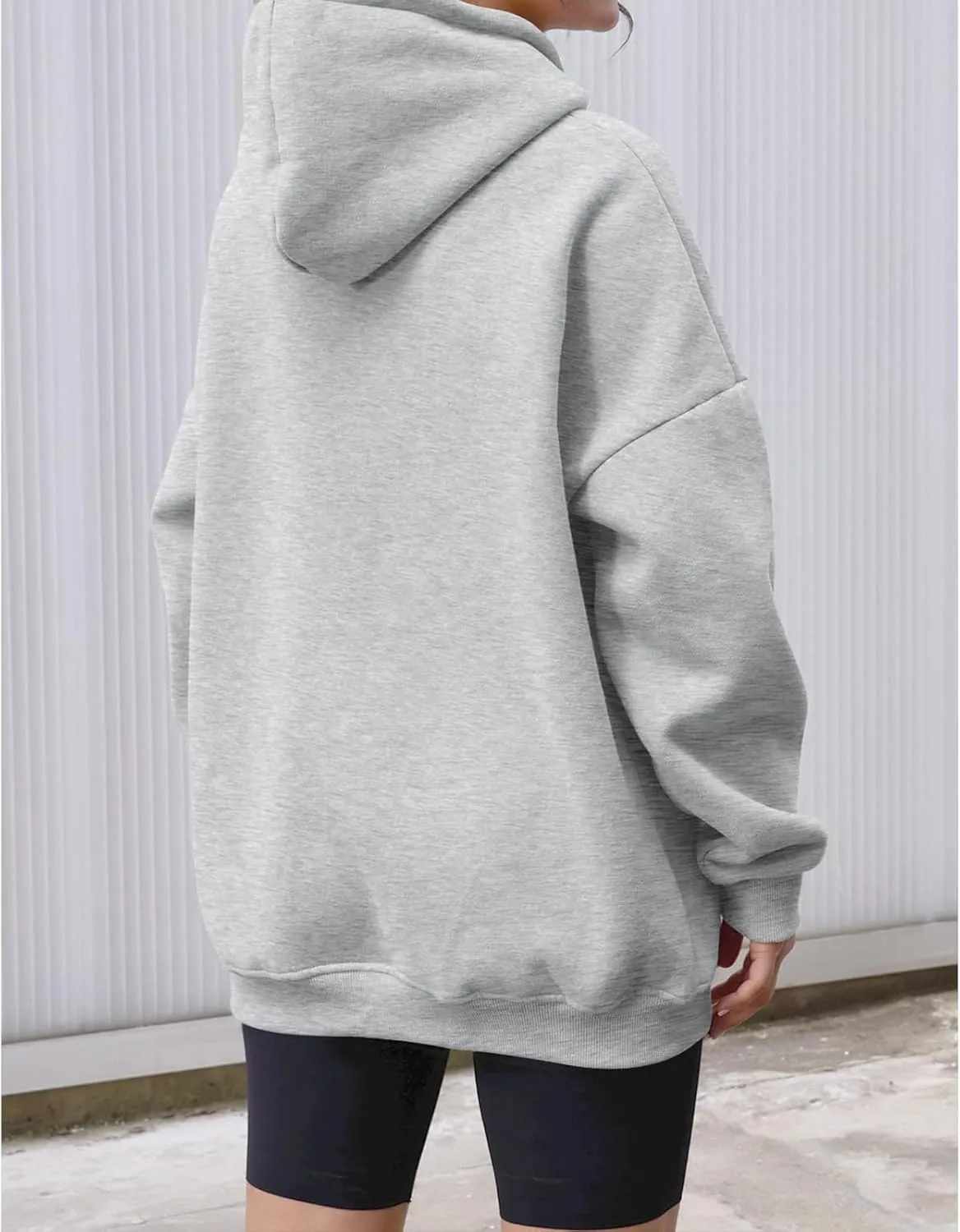 Womens Oversized Hoodies Casual Long Sleeve Hooded Sweatshirts Soft Comfy Solid Fleece Pullover Tops with Pocket