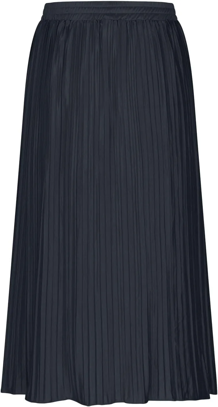 Women's Pleated Midi Skirt Flowy Summer Pleated High Waisted Casual Button Front Skirts with Pockets