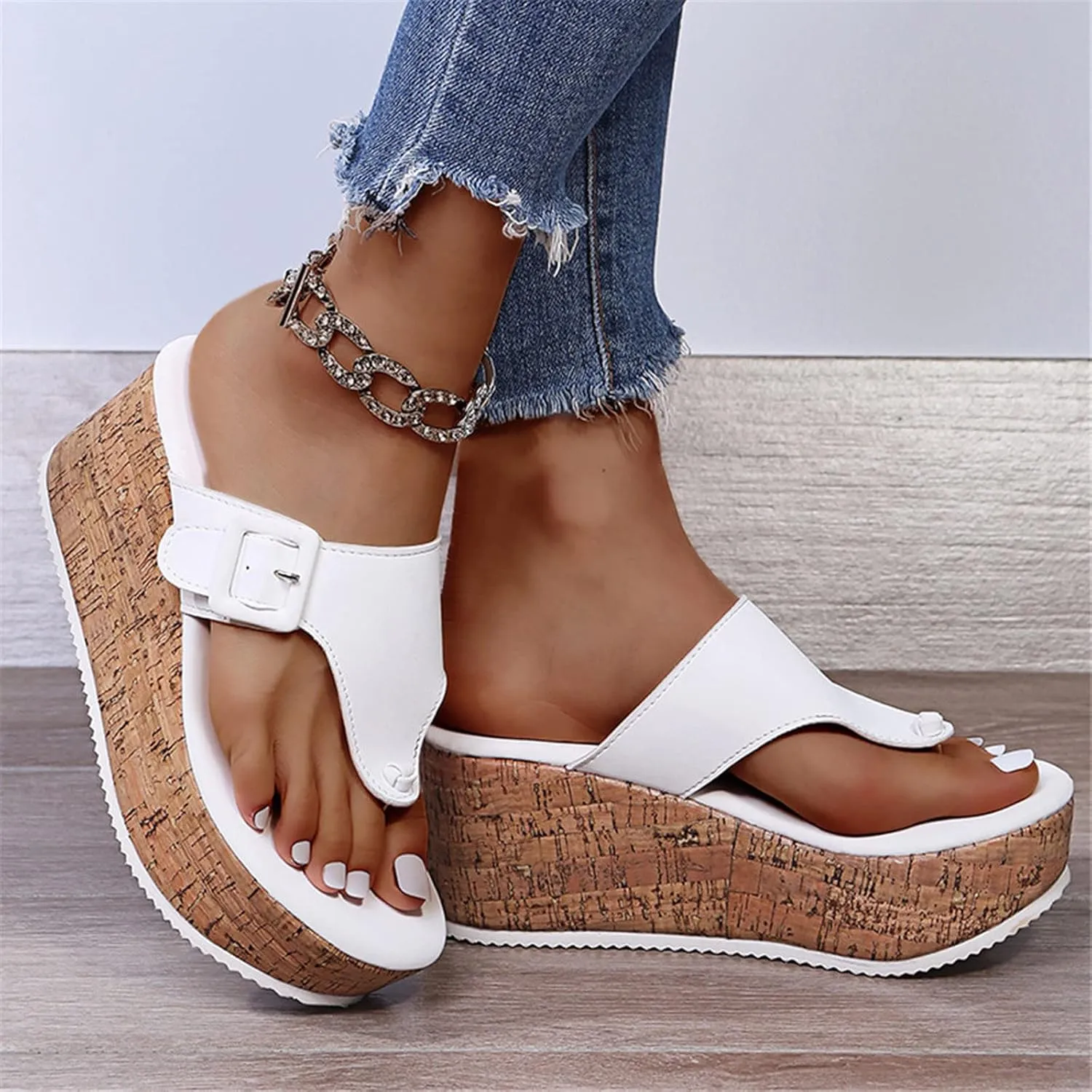 Women's Sandals Summer Beach Dressy Sandals Orthopedic Wedges Flip Flops Arch Support Sandals Walking Platform Slippers
