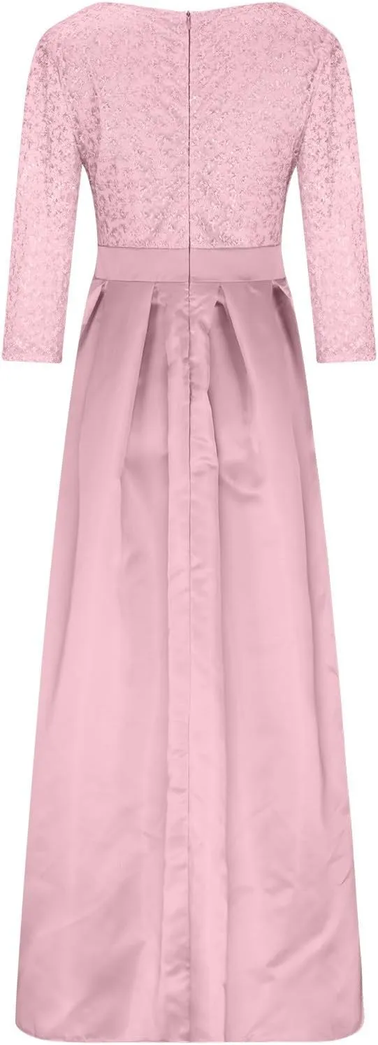 Women's Sequin Dress with Big Hem High Cut Slits Sparkly V-Neck Empire Waist Dress Long Sleeve Comfy Flowy Maxi Dress