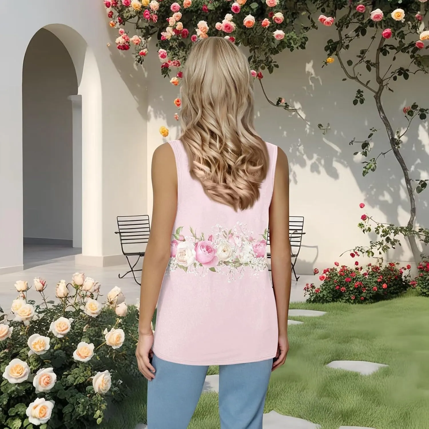 Women's Sleeveless Blouses Tank Tops Summer Outfits 2025 Square Neck Casual Shirts Blouses Tank Top, S-3XL