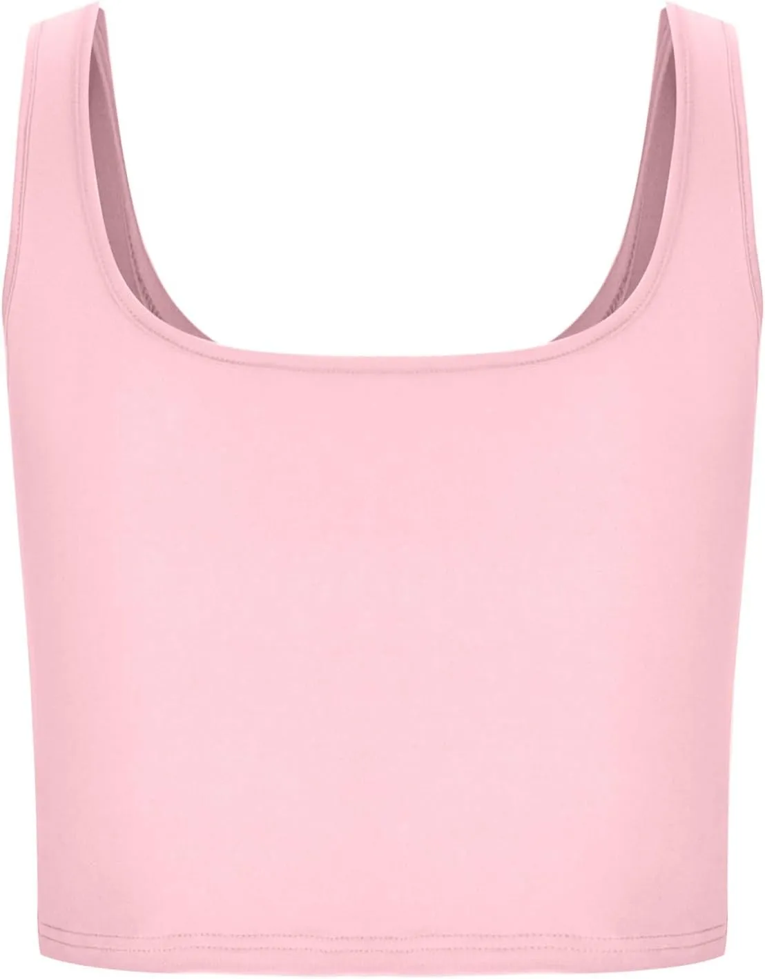 Women's Sleeveless Square Neck Sports Tank, Summer Elastic Slim Fit Athletic Workout Crop Cami Comfy Breathable Tops