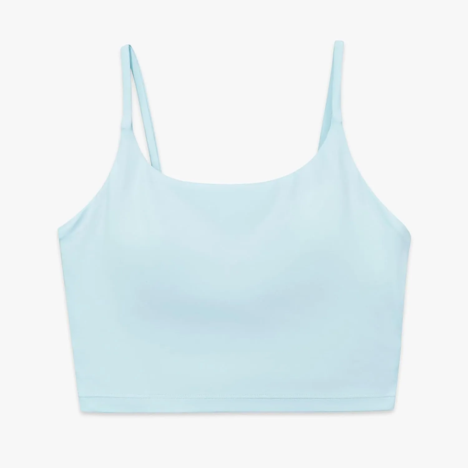 Womens Spaghetti Strap Sports Bra Scoop Neck Wireless Padded Yoga Bra Camisole Summer Athletic Workout Crop Tops