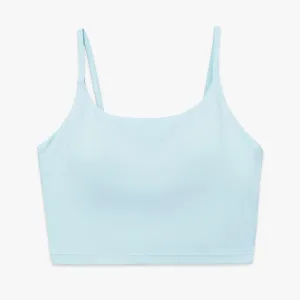 Womens Spaghetti Strap Sports Bra Scoop Neck Wireless Padded Yoga Bra Camisole Summer Athletic Workout Crop Tops
