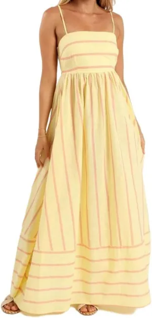 Women's Striped Halter Dress Summer Comfy Beach Sundress Midi Dresses Loose Vacation Long Skirts Casual Outfits
