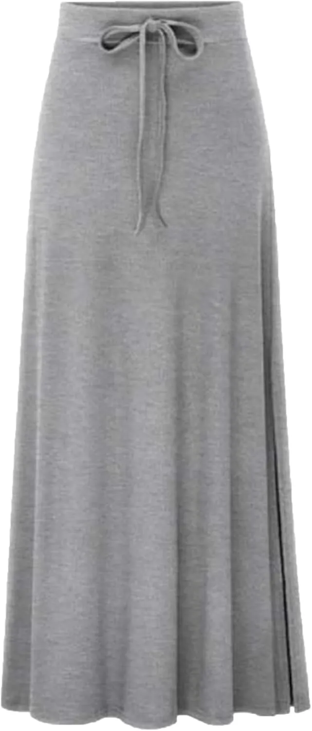 Women's Stylish Comfy Fold-Over Flare Maxi Skirt Beach Long Maxi Skirt Ruched Split High Waist Bodycon Skirt