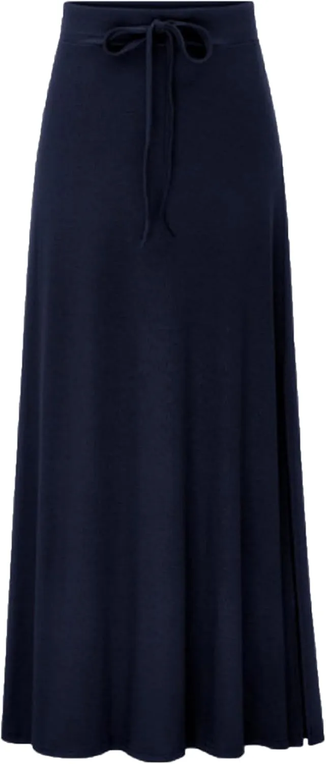 Women's Stylish Comfy Fold-Over Flare Maxi Skirt Beach Long Maxi Skirt Ruched Split High Waist Bodycon Skirt