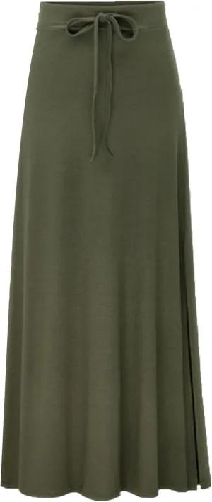 Women's Stylish Comfy Fold-Over Flare Maxi Skirt Beach Long Maxi Skirt Ruched Split High Waist Bodycon Skirt