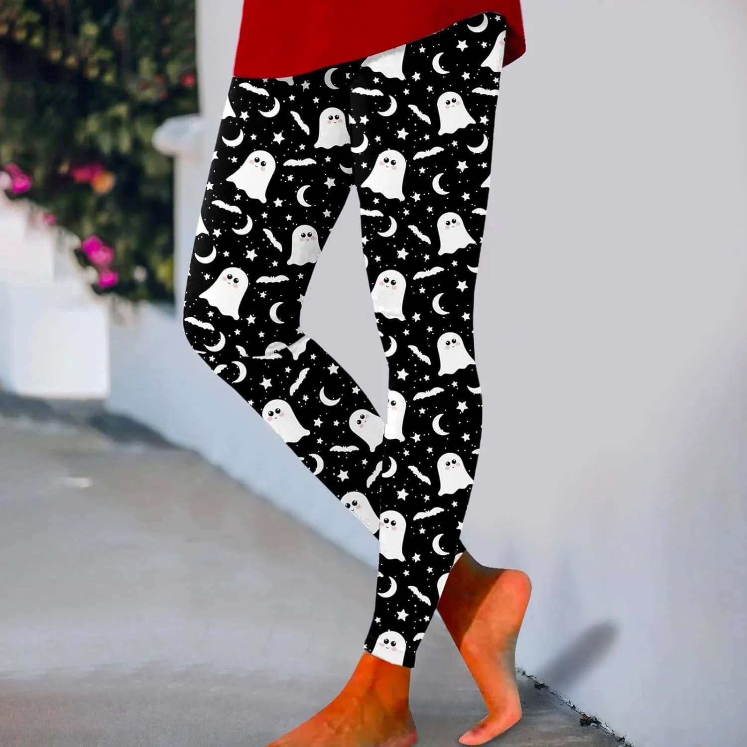 Womens Summer Pants Printed Bottom Pants Fall and Winter Inside Comfortable Casual Pants Women's Bottom Pants