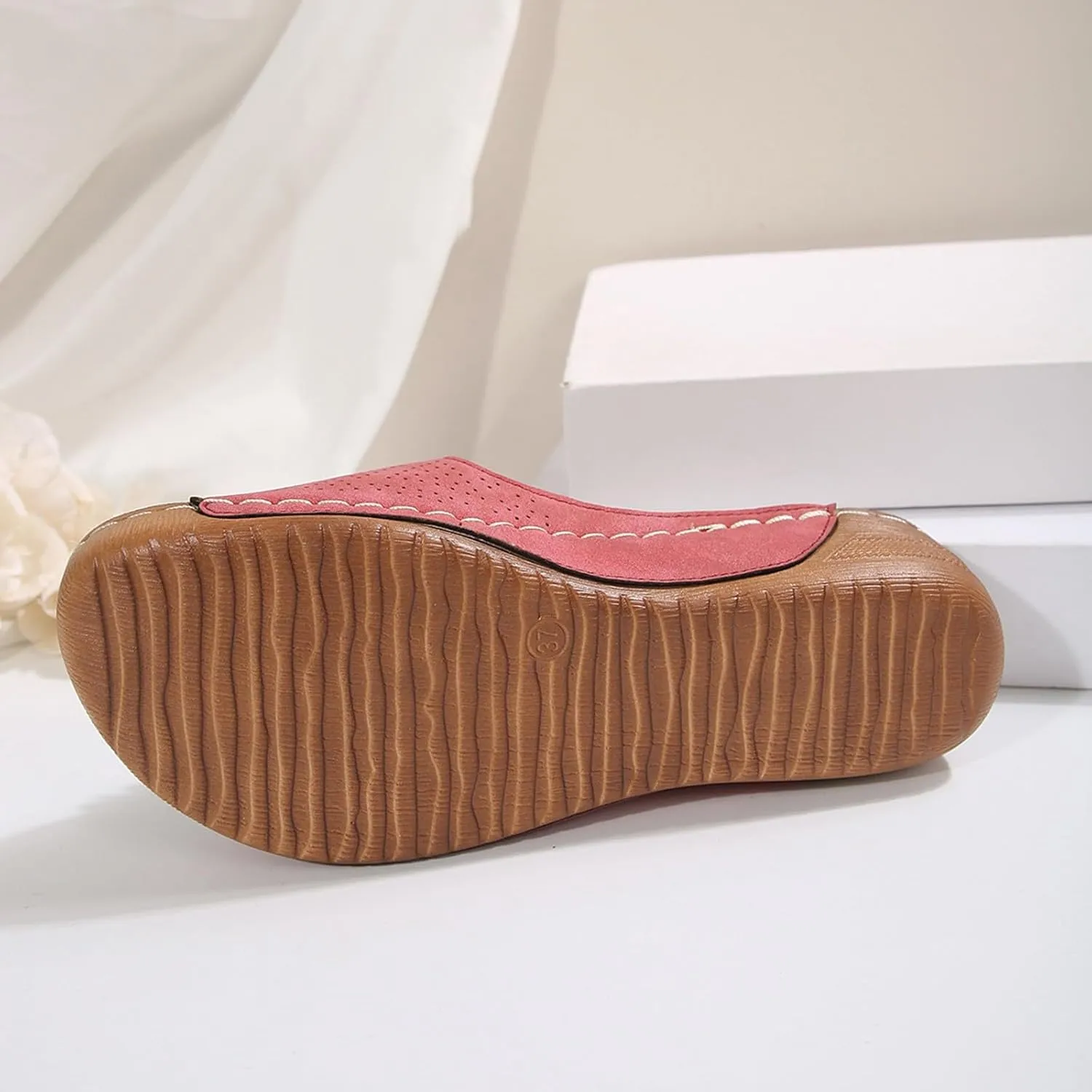 Womens Summer Shoes 2025,Low Wedge Sandals Retro Bohemian Floral Breathable Slip On Orthopedic Arch Support Slide Sandal