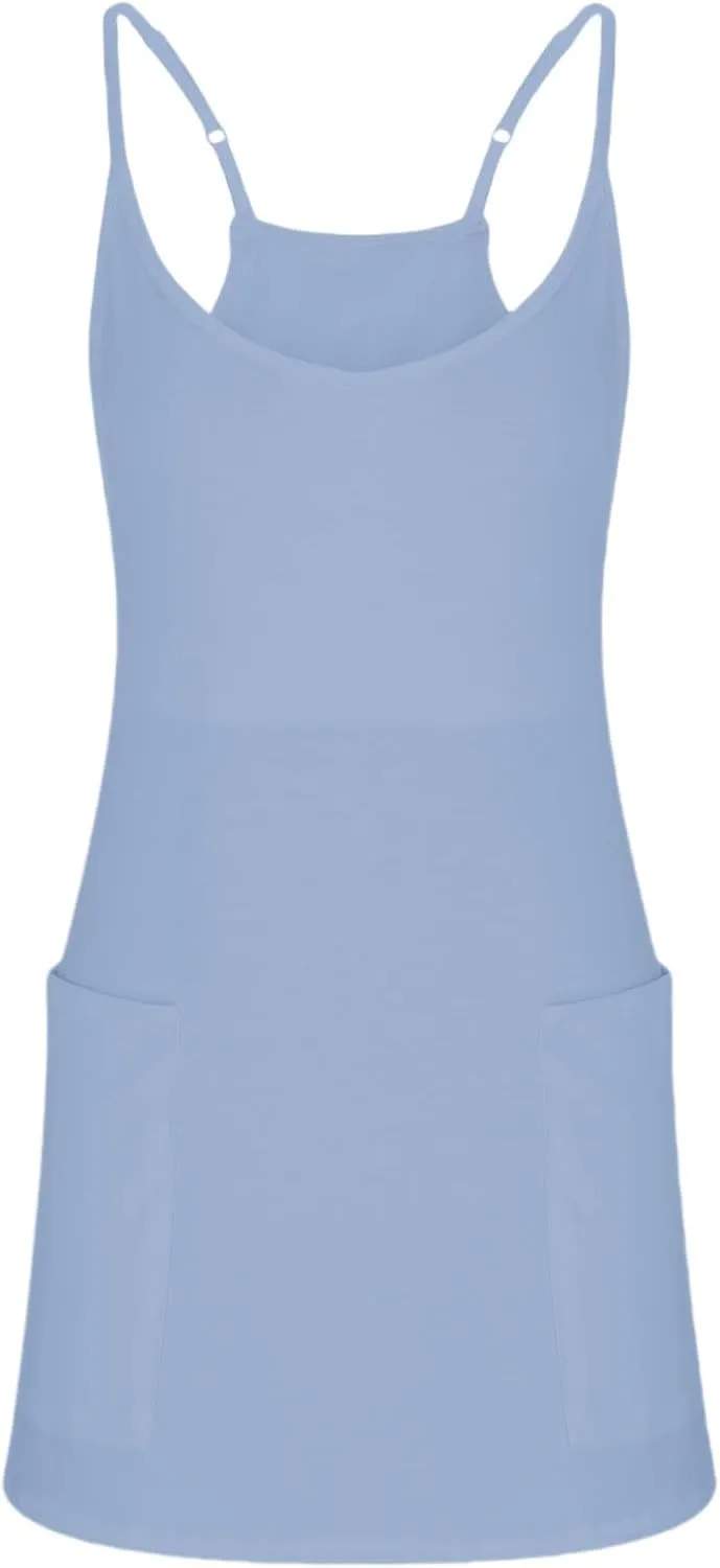 Womens Summer Sleeveless Dress 2025 Tennis Workout Active Sports Mini Romper Dress Built in Shorts Travel Vacation Clothes