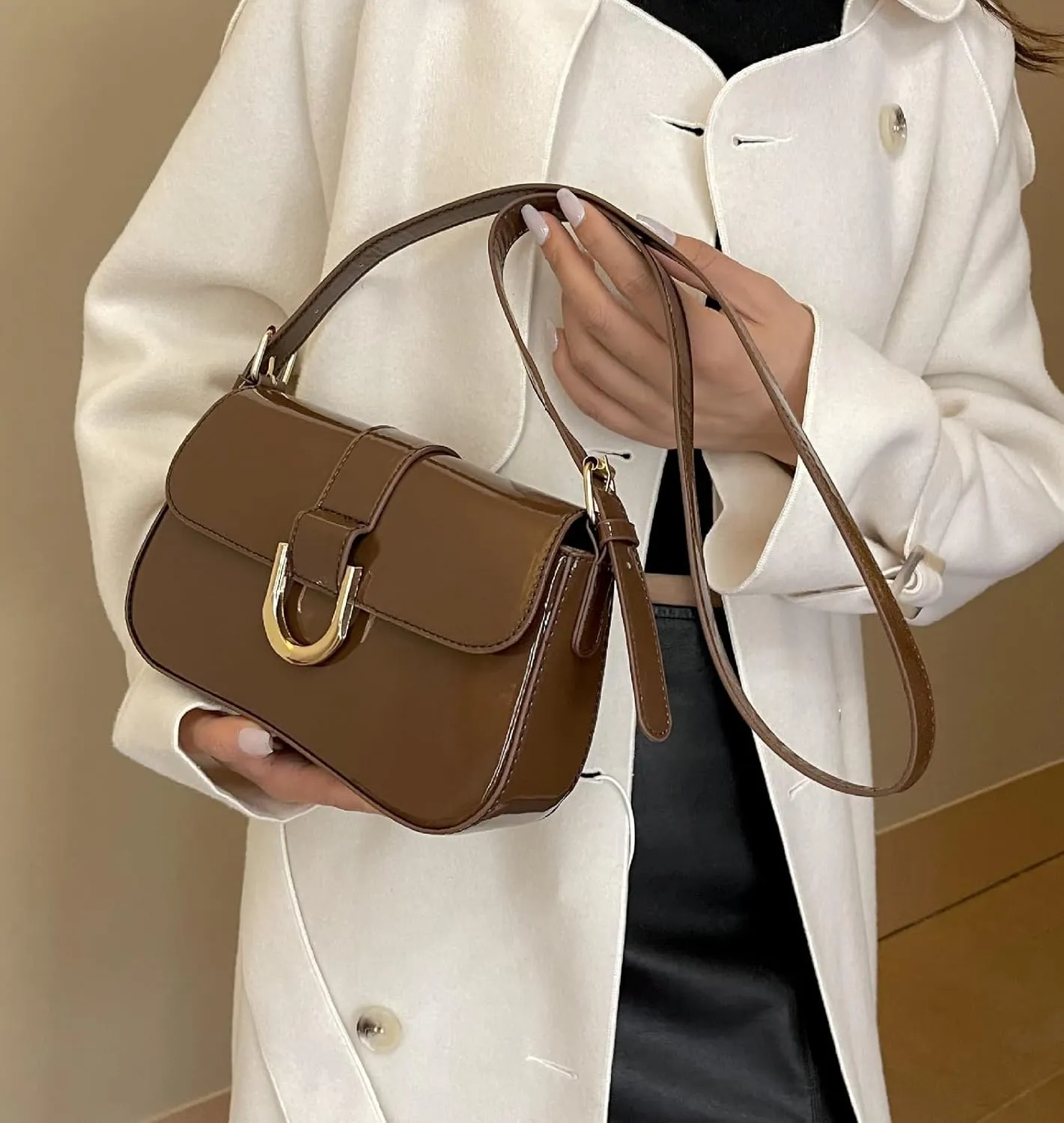 Women's Underarm Shoulder Bags Faux Leather Tote Bag Clutch Trendy Purses Handbag Vintage Evening Bag Shoulder Totes