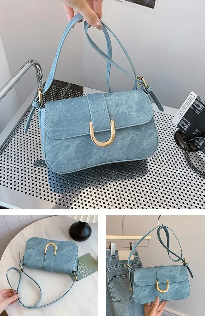 Women's Underarm Shoulder Bags Faux Leather Tote Bag Clutch Trendy Purses Handbag Vintage Evening Bag Shoulder Totes