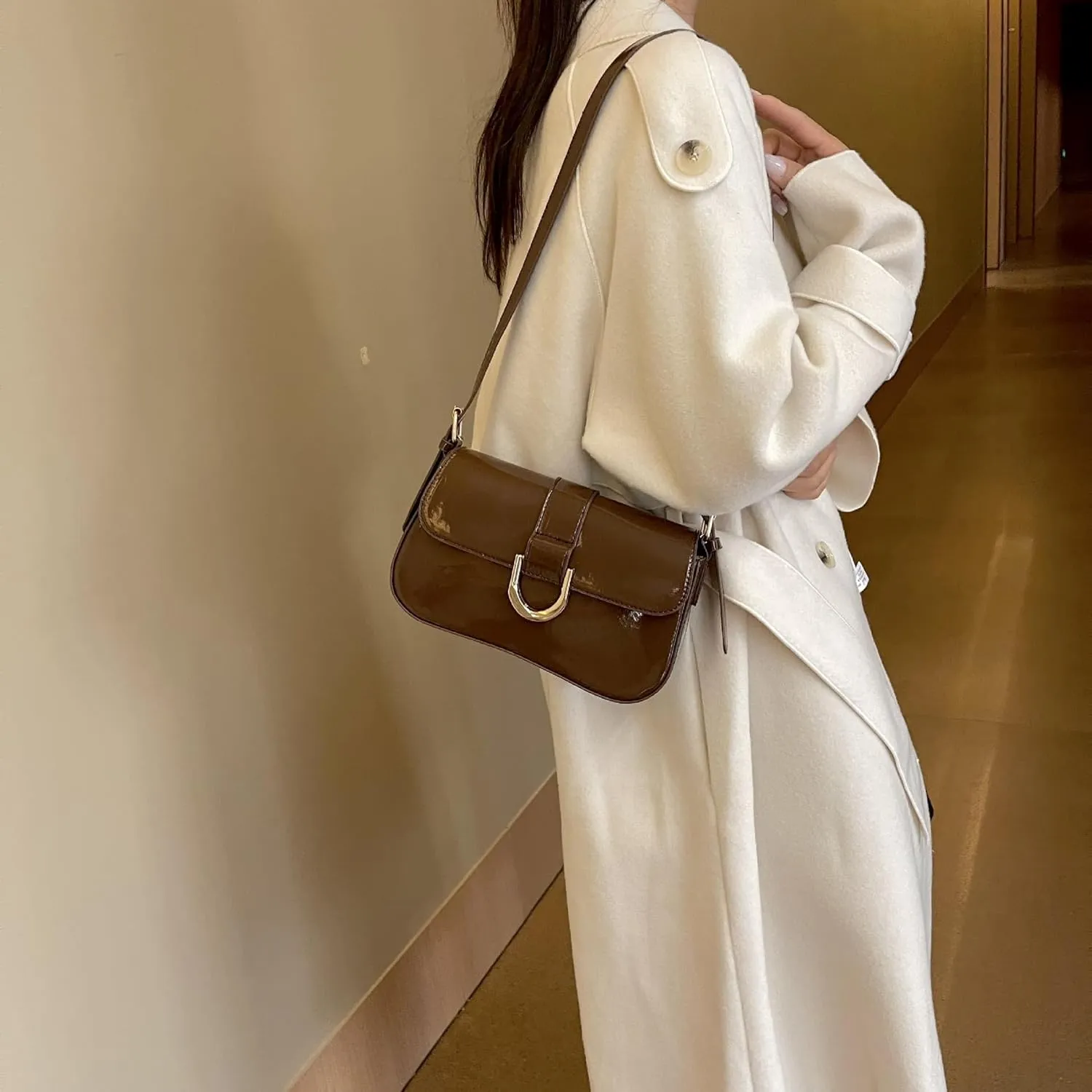 Women's Underarm Shoulder Bags Faux Leather Tote Bag Clutch Trendy Purses Handbag Vintage Evening Bag Shoulder Totes