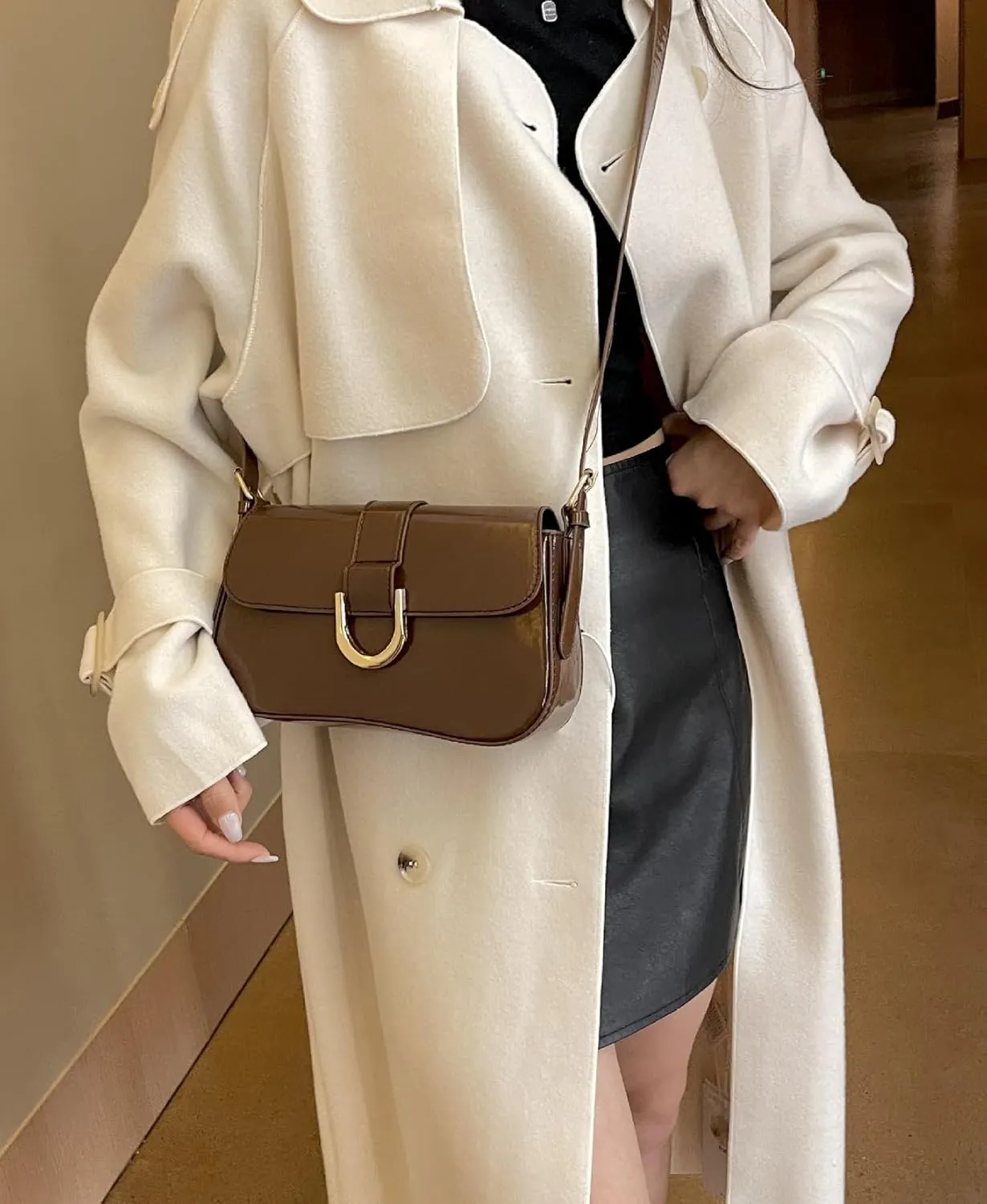 Women's Underarm Shoulder Bags Faux Leather Tote Bag Clutch Trendy Purses Handbag Vintage Evening Bag Shoulder Totes