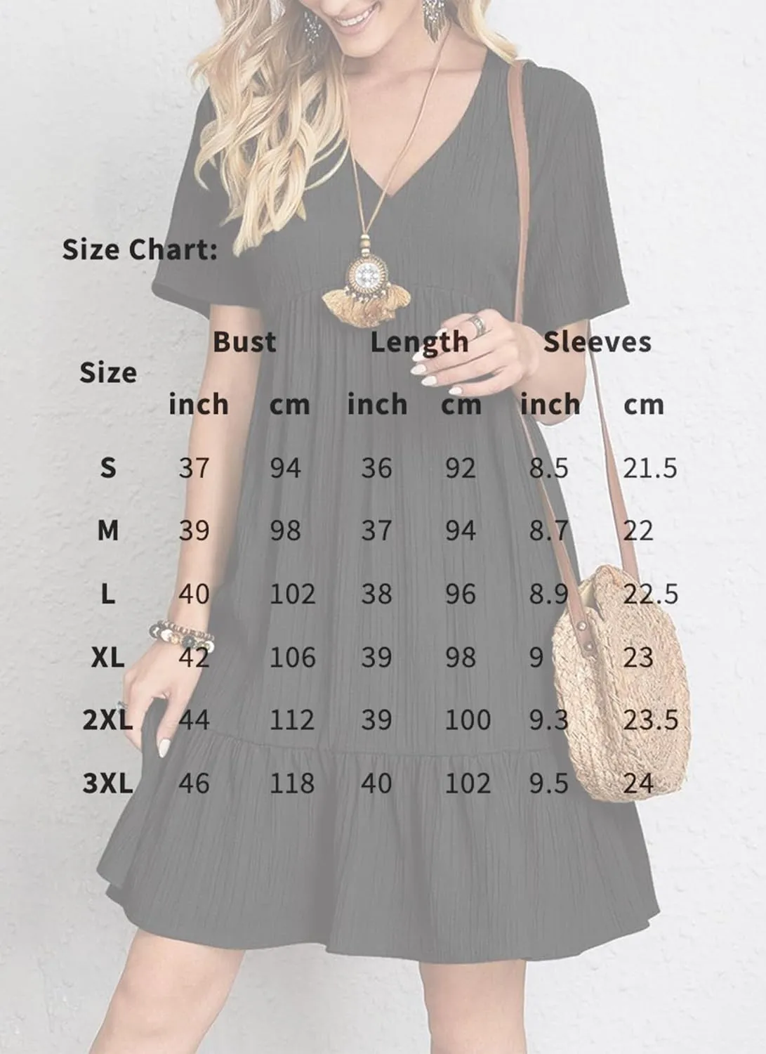 Women's V Neck Short Sleeve Ruffle Hem Mini Dress 2025 Summer Elegant Soft Boho Flowy A-Line Solid Chiffon Tunic Dresses