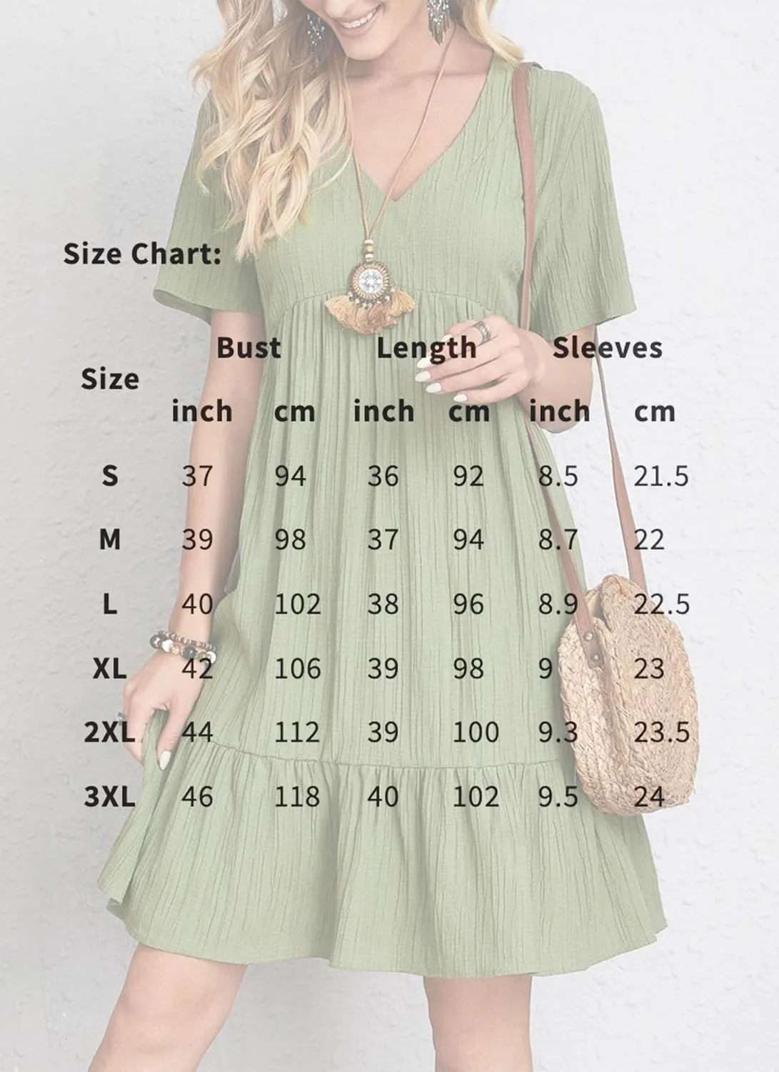 Women's V Neck Short Sleeve Ruffle Hem Mini Dress 2025 Summer Elegant Soft Boho Flowy A-Line Solid Chiffon Tunic Dresses