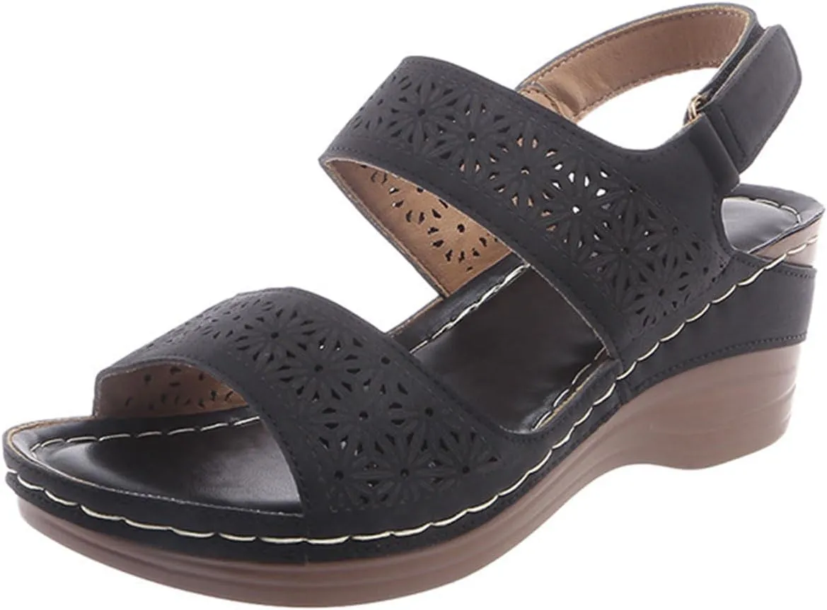 Womens Wedge Sandals Platform, Comfortable Dressy Casual Arch Support Ankle Strap Summer Open Toe Orthopedic Sandals for Women
