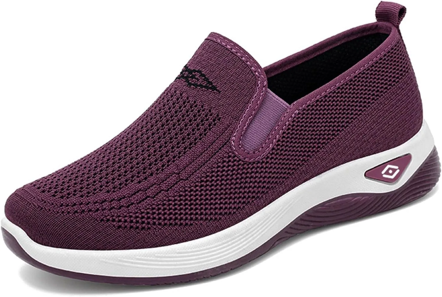 Women's Woven Orthopedic Breathable Soft Shoes Slip On Arch Support Walking Flying Sneakers Comfortable Wide Width Walking Shoes