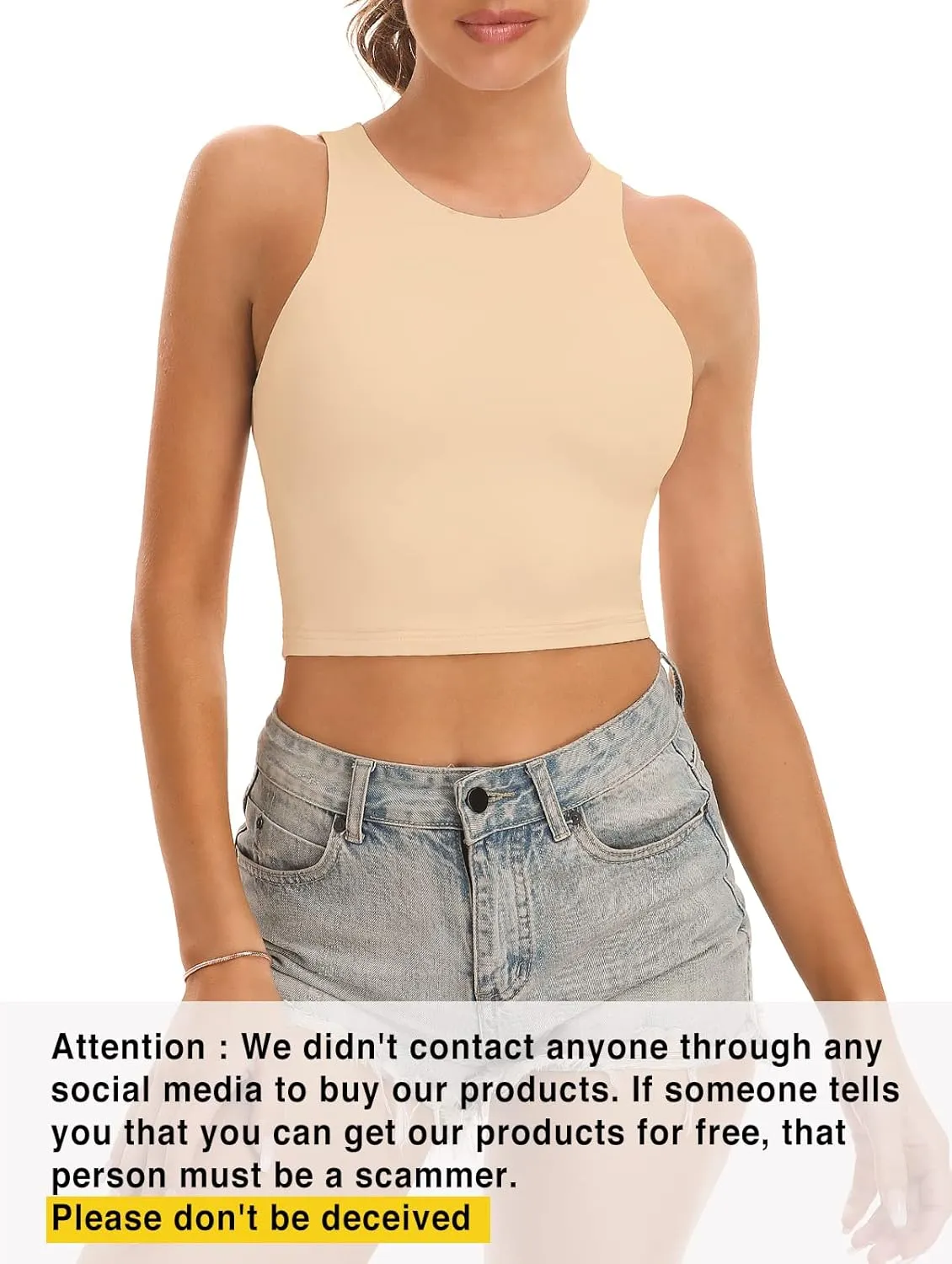 Workout Crop Tops for Women Cropped Racerback Halter Neck Shirts Sleeveless Yoga Tops Pack