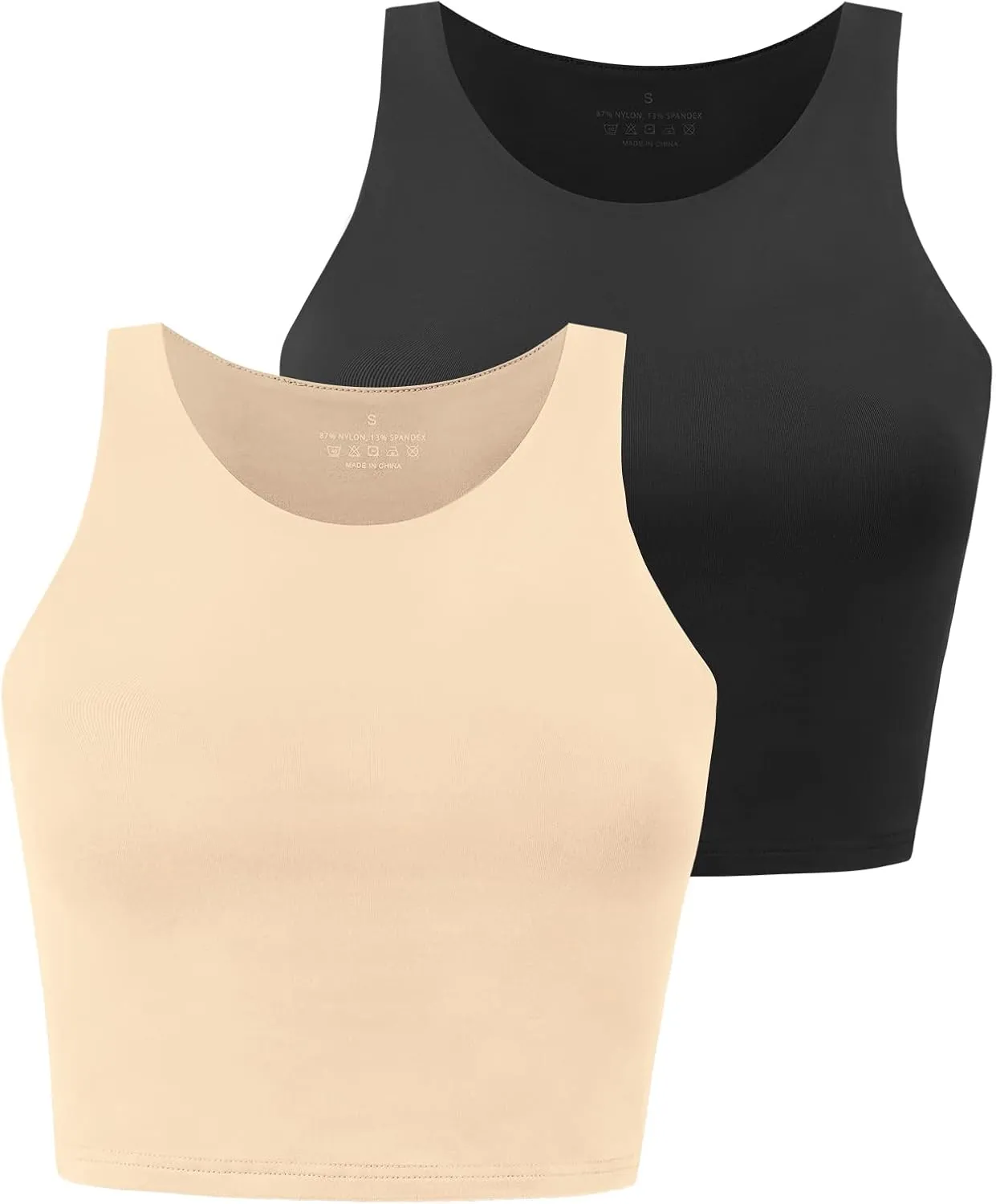 Workout Crop Tops for Women Cropped Racerback Halter Neck Shirts Sleeveless Yoga Tops Pack
