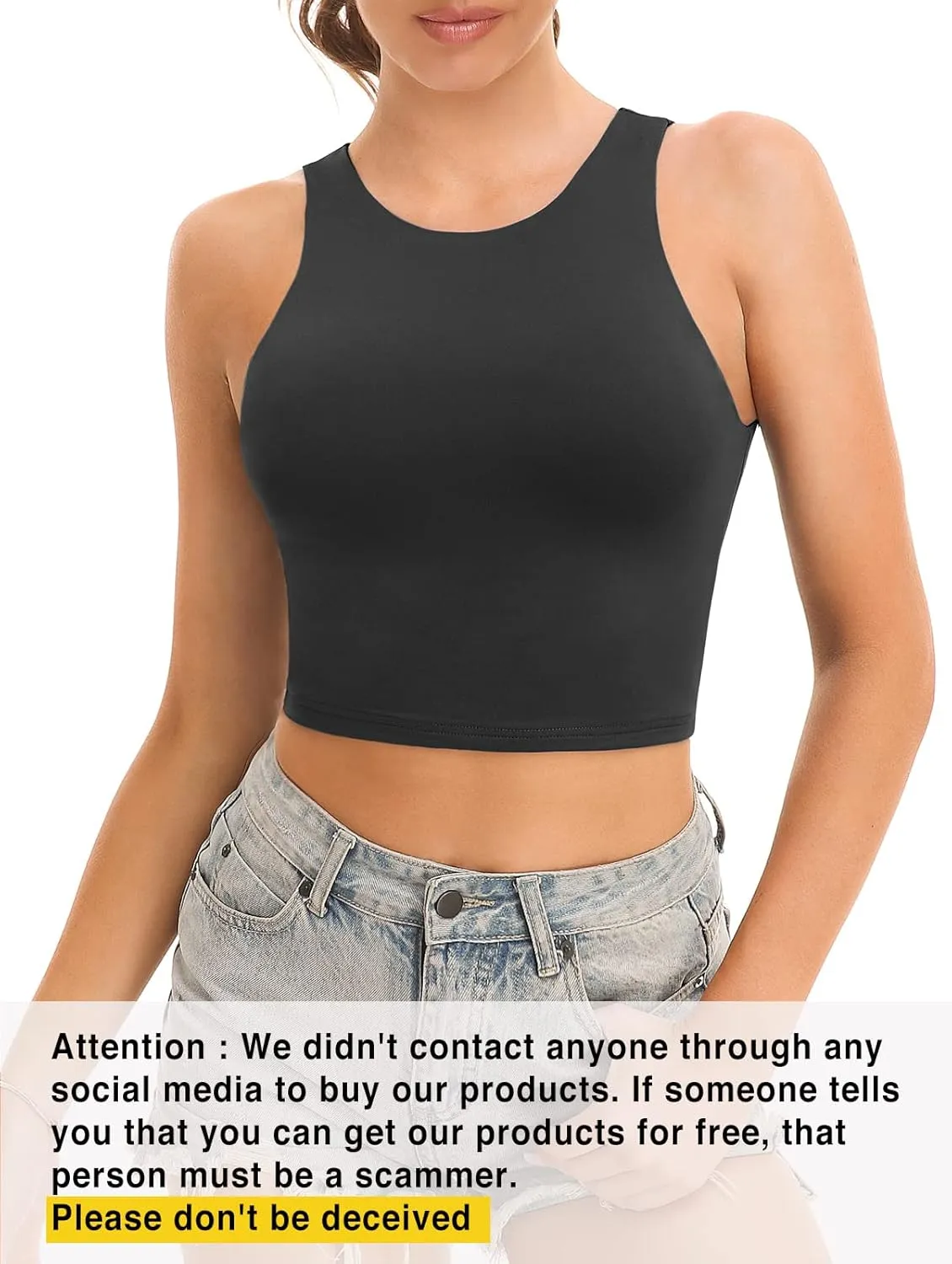 Workout Crop Tops for Women Cropped Racerback Halter Neck Shirts Sleeveless Yoga Tops Pack