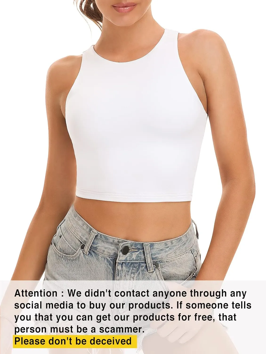 Workout Crop Tops for Women Cropped Racerback Halter Neck Shirts Sleeveless Yoga Tops Pack