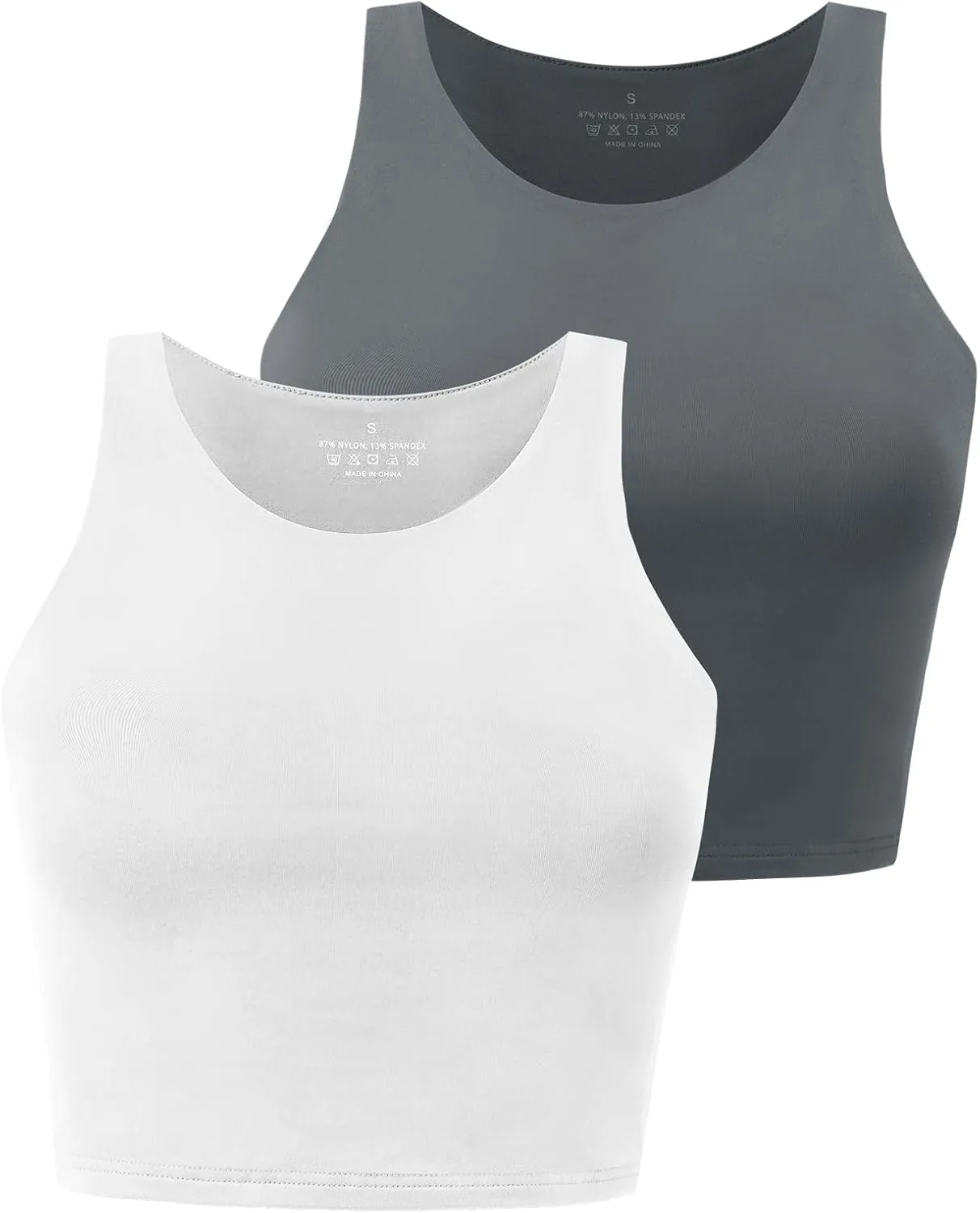 Workout Crop Tops for Women Cropped Racerback Halter Neck Shirts Sleeveless Yoga Tops Pack