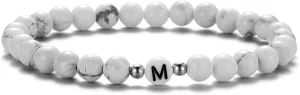XIA YAN 6mm Black Onyx and White Howlite Handmade Letter Beads Bracelets for Women Men Initial Bracelets Gifts for Women (Couples Bracelets,Friendship Bracelets)